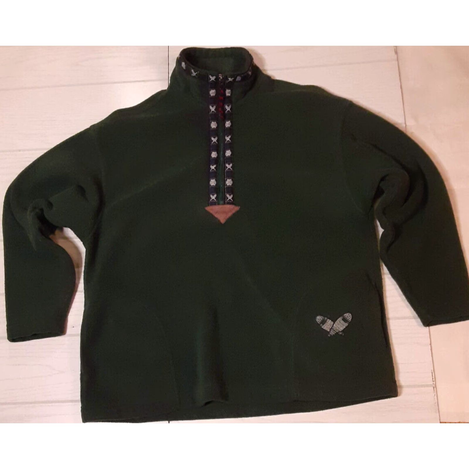 Eastern Mountain Sports VINTAGE Eastern Mountain Sports Sweatshirt 1/4 Zip Green Fleece Large Unisex Adults Winter Snowshoe Theme Size US L / EU 52-54 / 3 - 2 Thumbnail