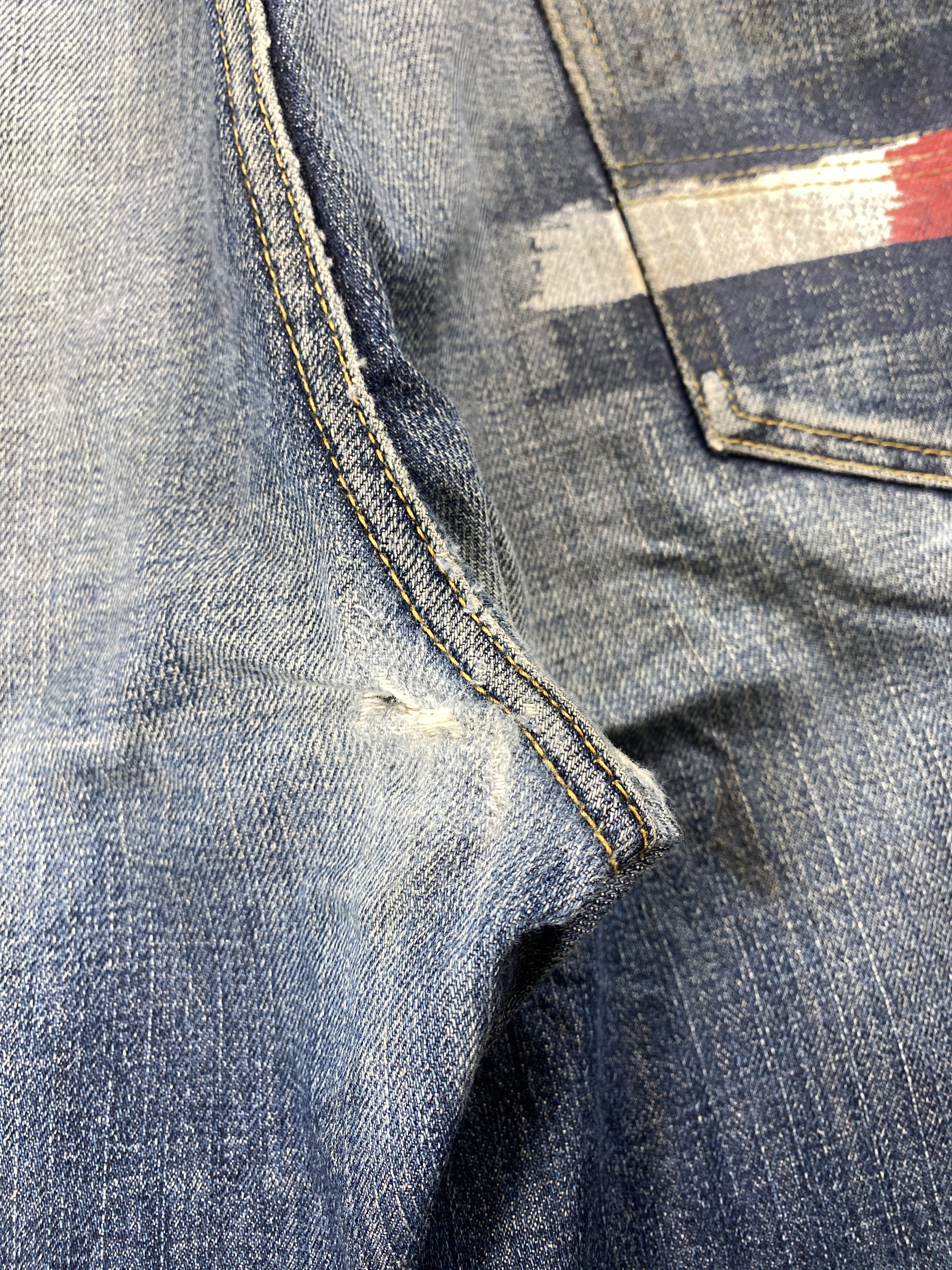 Tommy Hilfiger 💢 Selvedge Vintage Tommy Faded Blue Jeans CP0090 Size US 38 / EU 54 - 8 Thumbnail