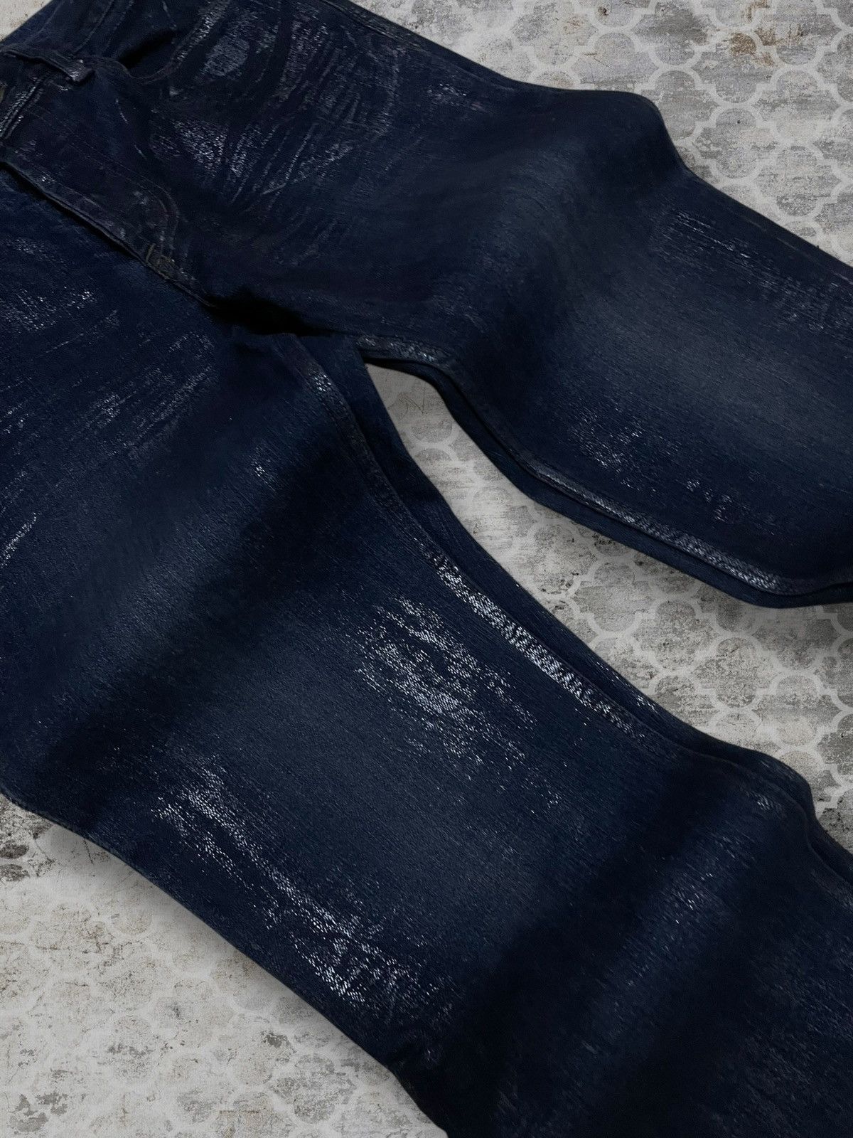 Shellac Vintage 1990s Authentic Designer Shellac Wax Style Denim Size US 29 - 7 Thumbnail