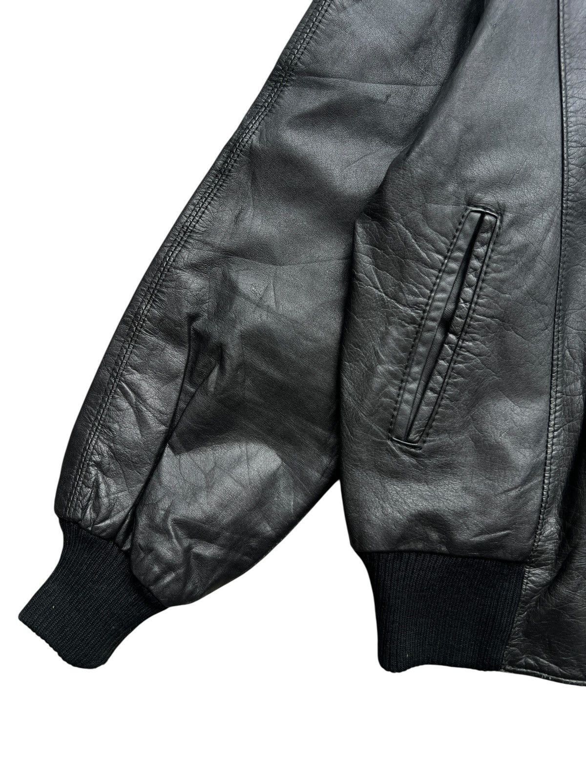 Vintage Vintage 80s King Leo Japanese Black Bomber Leather Jacket Size US S / EU 44-46 / 1 - 7 Thumbnail