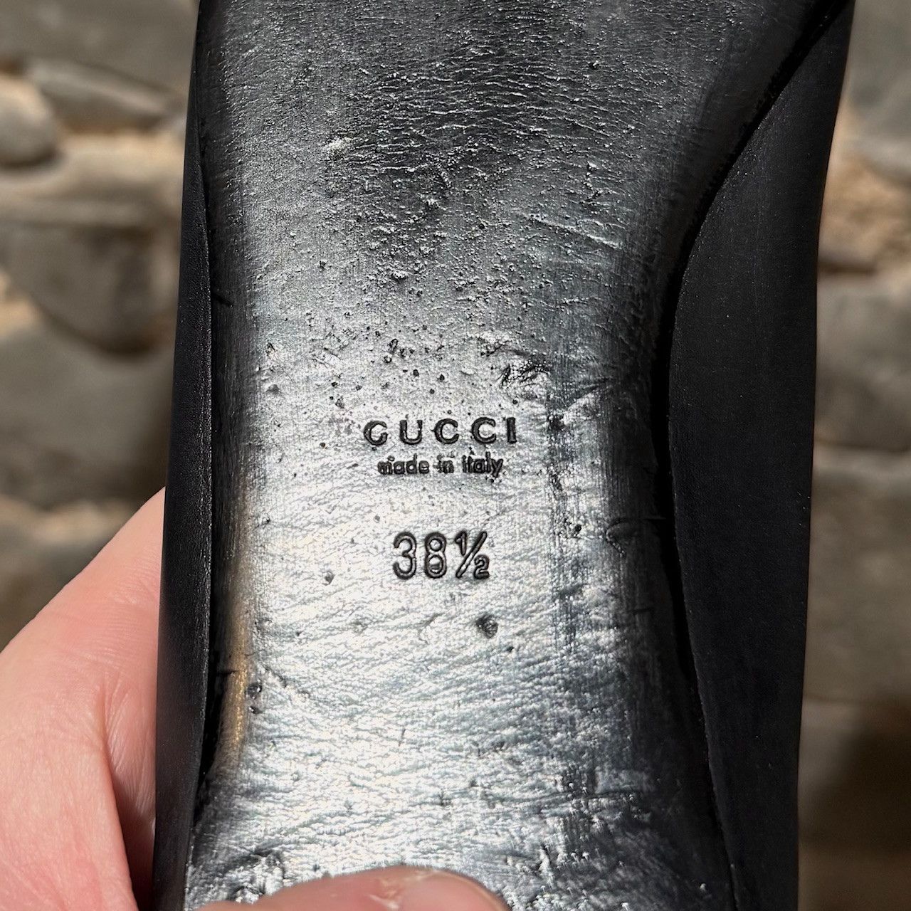 Gucci Gucci Black Leather Buckle Accent Open Toe Flats Size US 8.5 / IT 38.5 - 8 Thumbnail