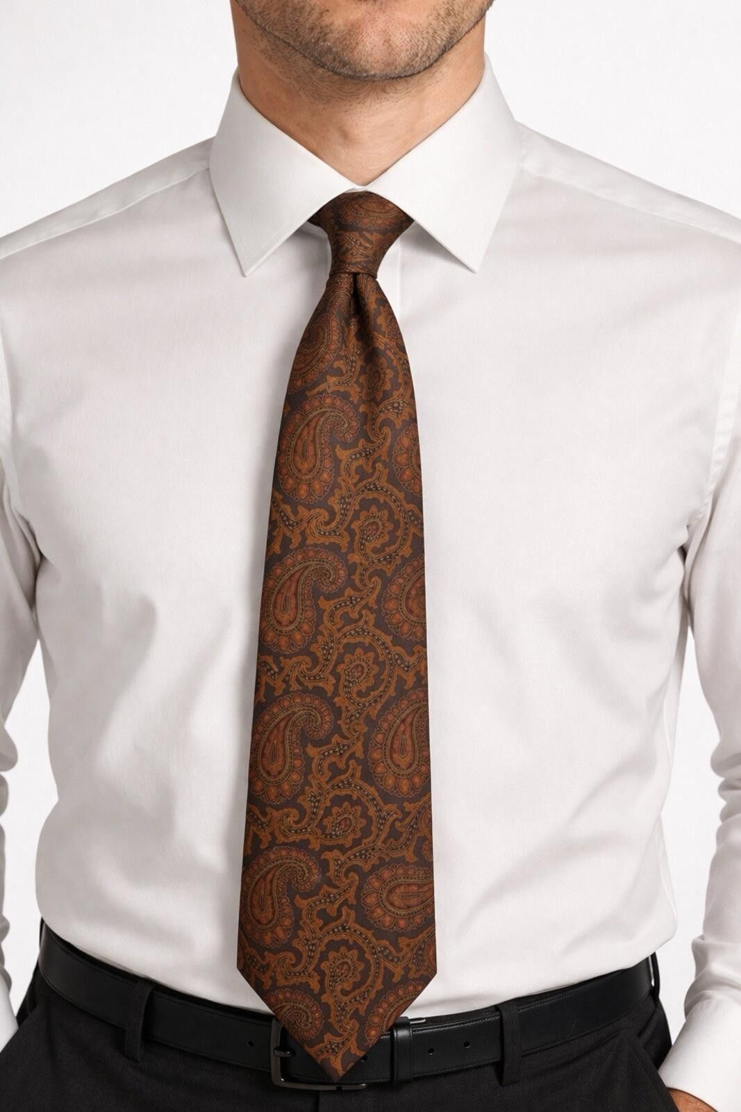 Coach COACH Men's 100% Silk Necktie ITALY Luxury Designe tan Black Size ONE SIZE - 1 Thumbnail