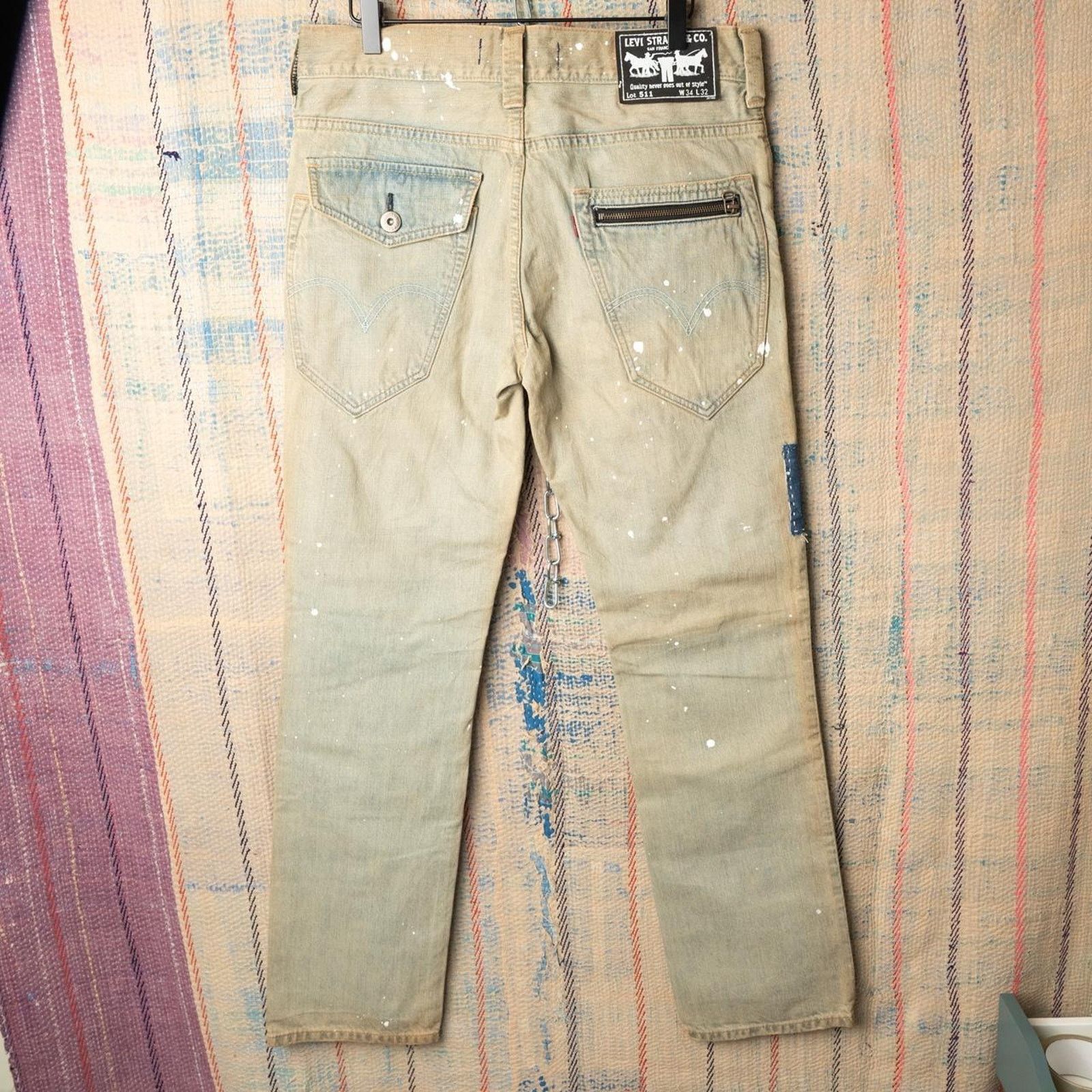 Levi's Custom levis 511 patchwork jeans 34 x 32 Size US 34 / EU 50 - 2 Thumbnail