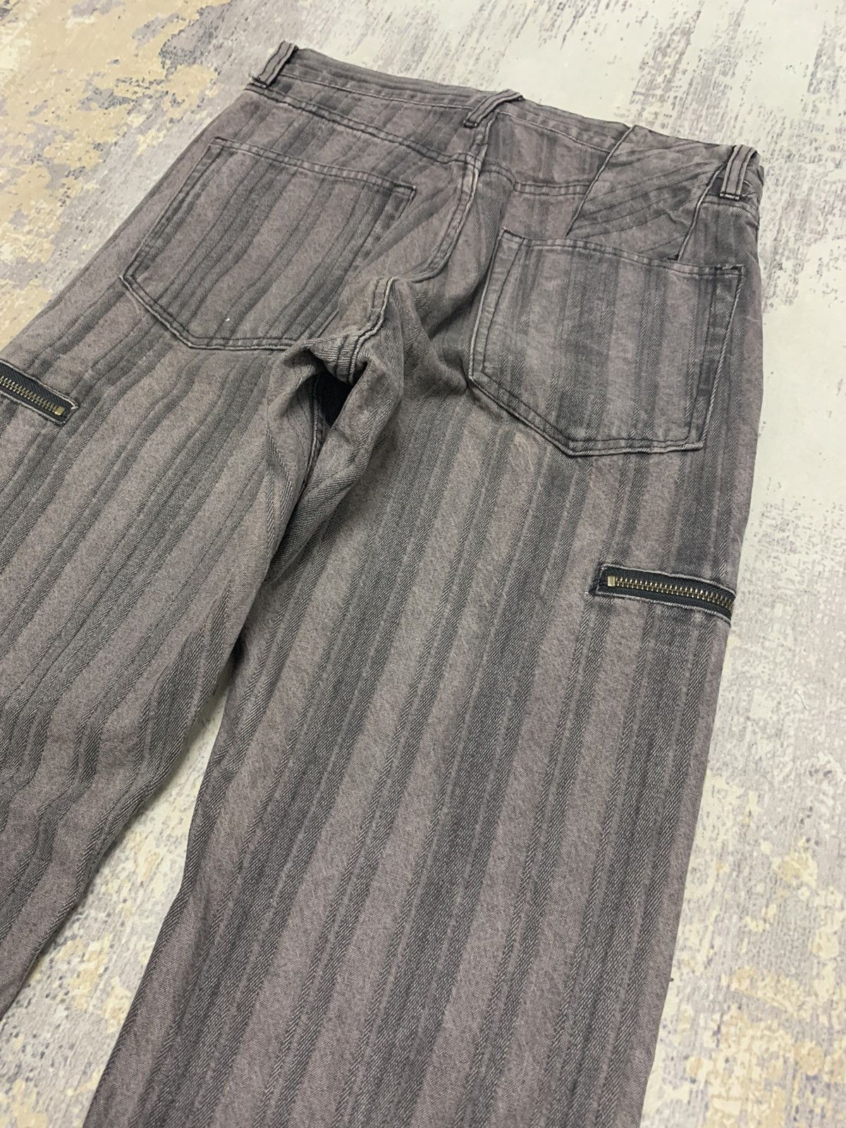 Japanese Brand Archive PPFM Striped Twill Cargo Zipper Pockets Pants Size US 29 - 10 Thumbnail