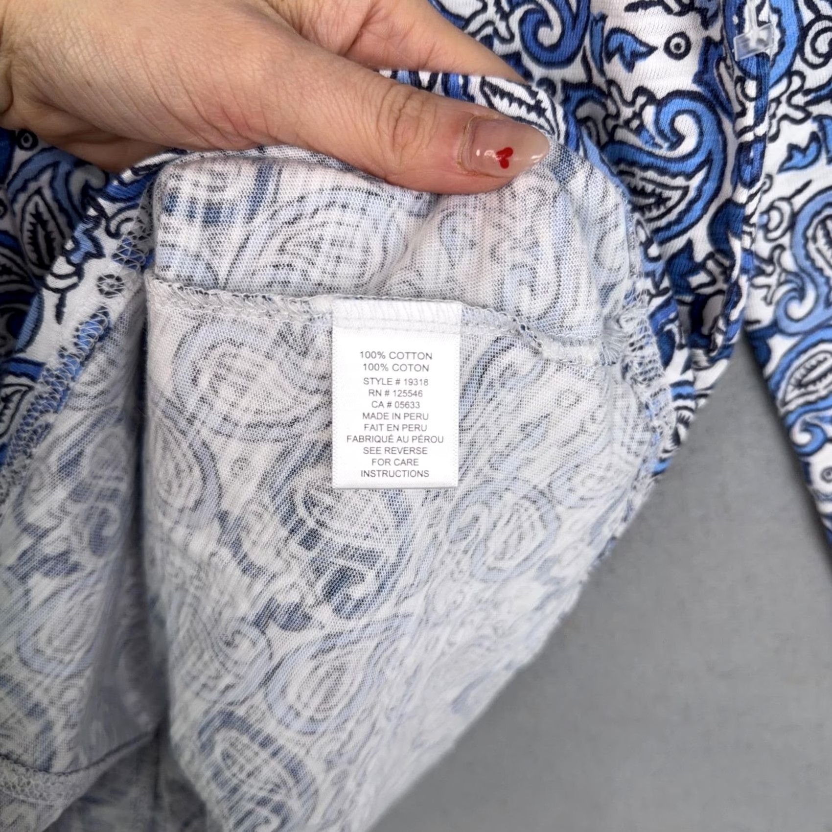 Habitat Escape by Habitat Clothes Shirt Womens XS Blue Paisley Scoop Neck Tunic Top Size XS / US 0-2 / IT 36-38 - 5 Thumbnail