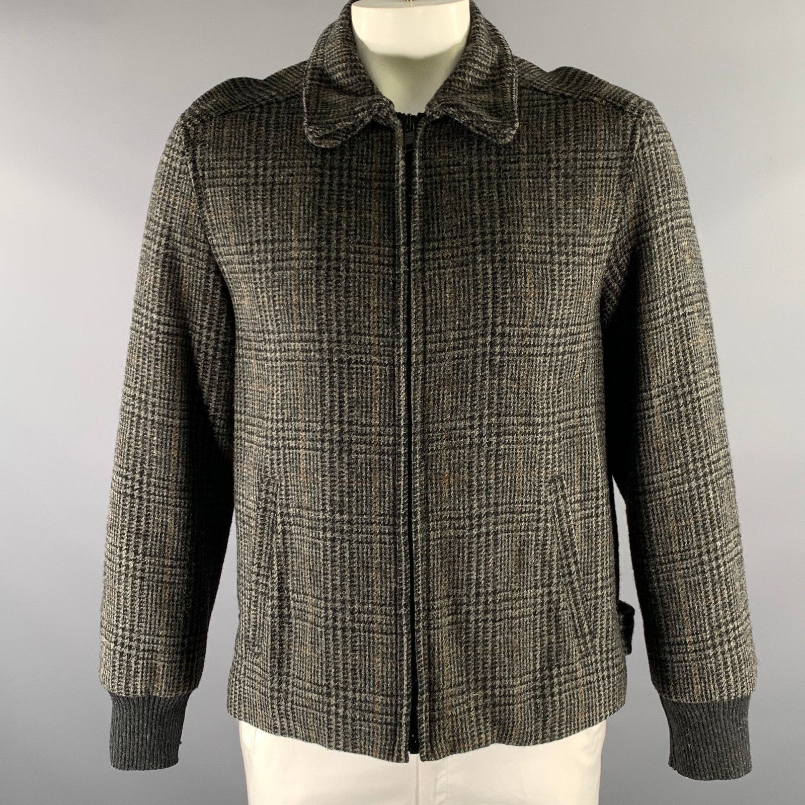 Marc Jacobs MARC JACOBS Size L Grey Black Glen Check Wool Zip Up Jacket Size US L / EU 52-54 / 3 - 1 Thumbnail