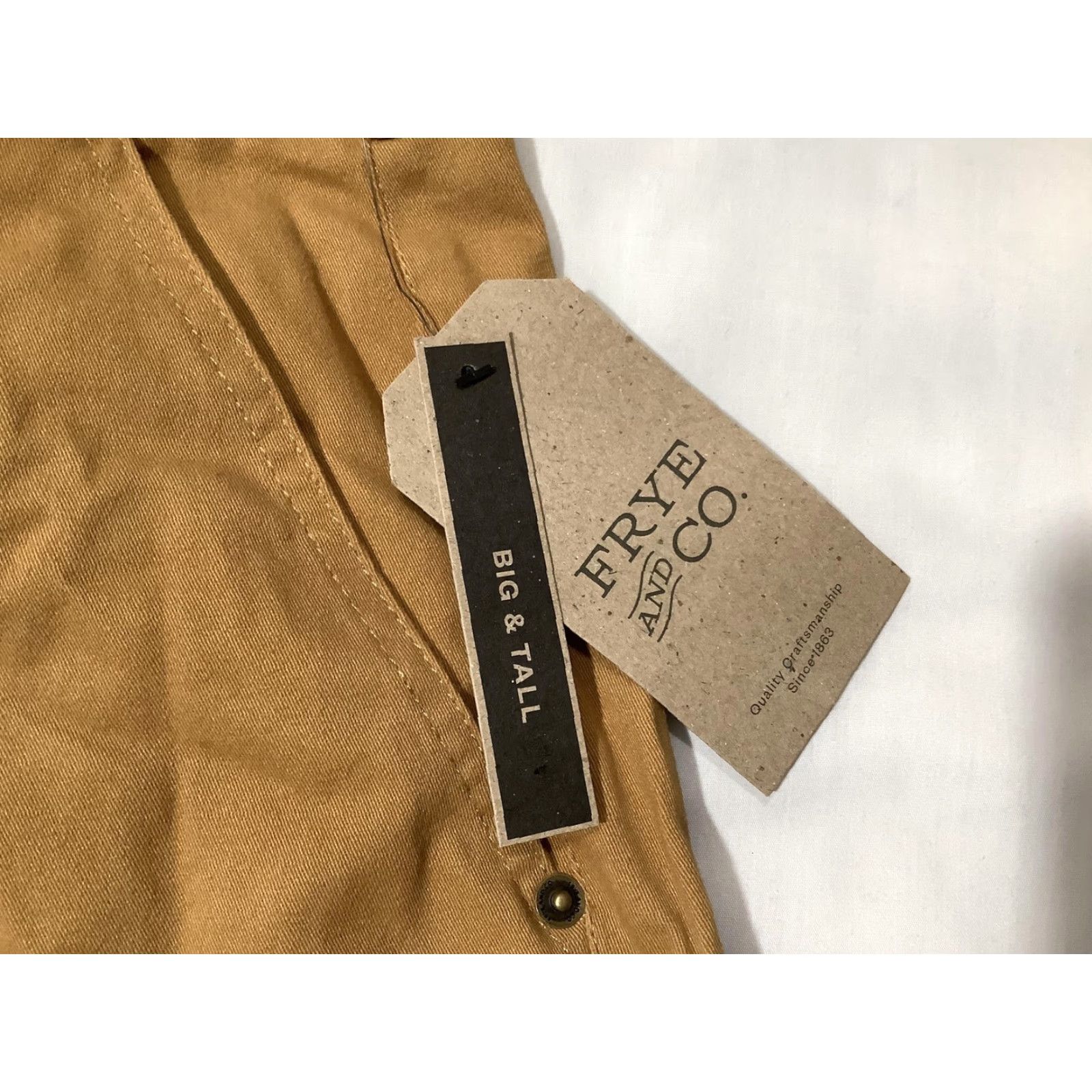 Frye Frye & Co Pants Mens 40x36 Beige Cargo Straight Leg Big & Tall Stretch Workwear Size US 40 / EU 56 - 5 Thumbnail