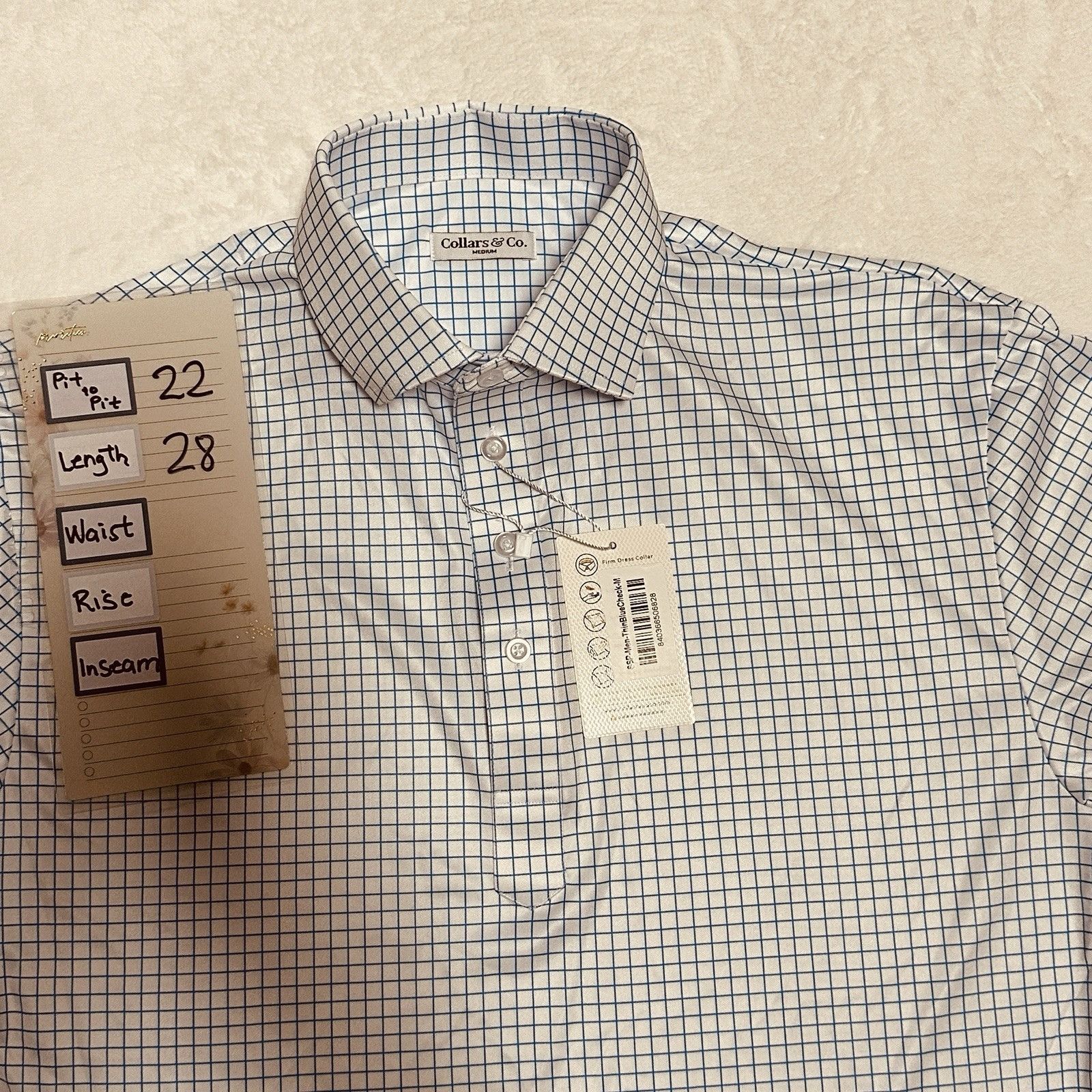 Other Collars & Co. Blue Dress Polo Sz M Performance 4-Way Stretch Size US M / EU 48-50 / 2 - 8 Thumbnail