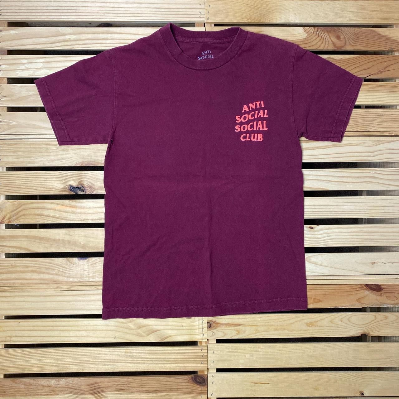 Anti Social Social Club ASSC Burgundy Thrashed Streetwear Tee Size Small Size US S / EU 44-46 / 1 - 2 Thumbnail