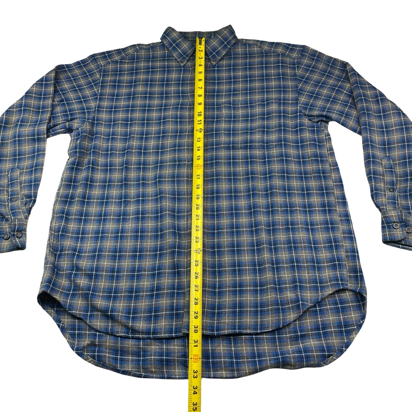 Gap VTG GAP Men's 100% Cotton Flannel Button Shirt Blue/Gray Pla Size US L / EU 52-54 / 3 - 5 Thumbnail