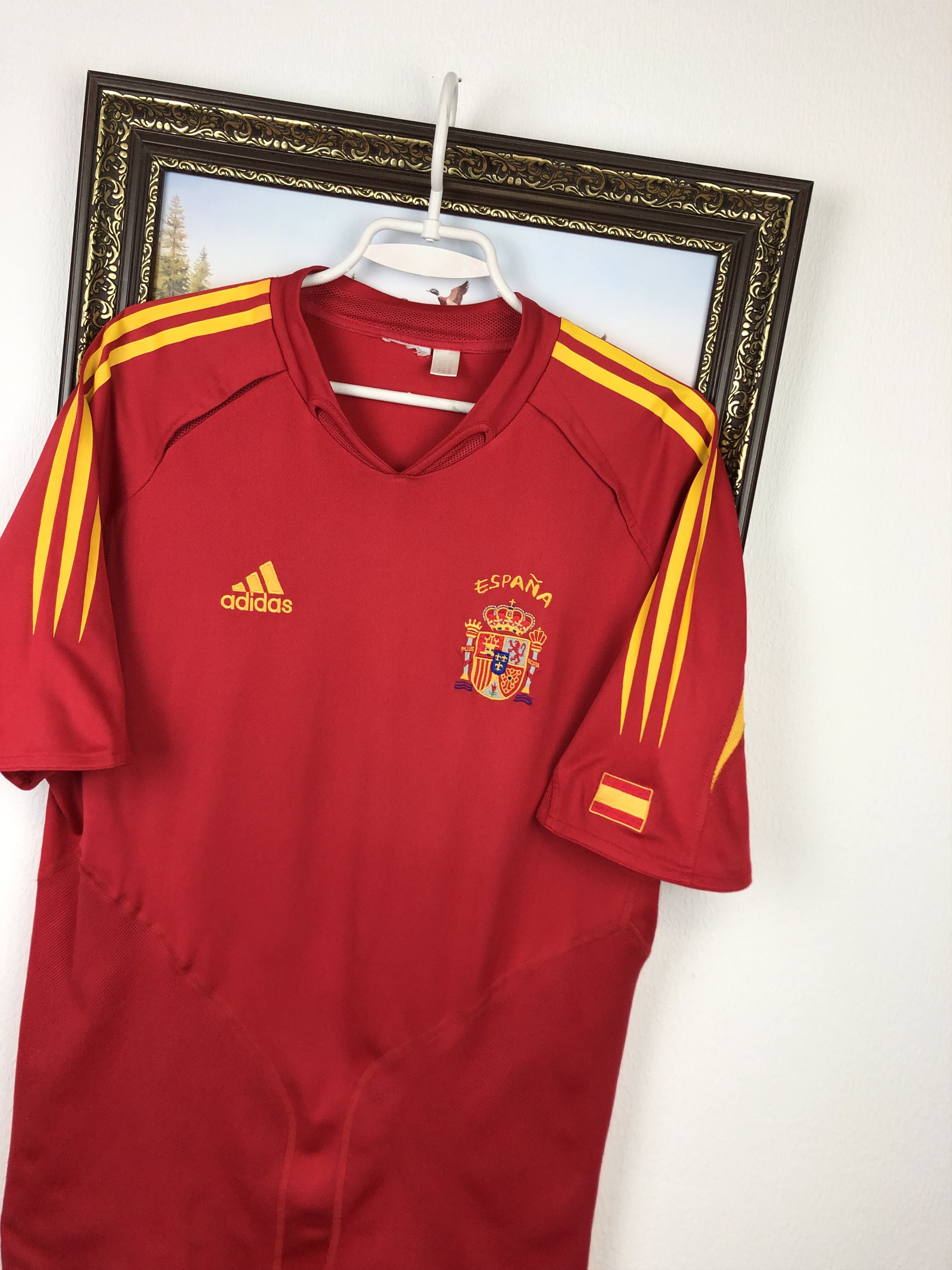 Adidas Spain football shirt 2003 Soccer Adidas Jersey Camiseta Size US S / EU 44-46 / 1 - 4 Thumbnail