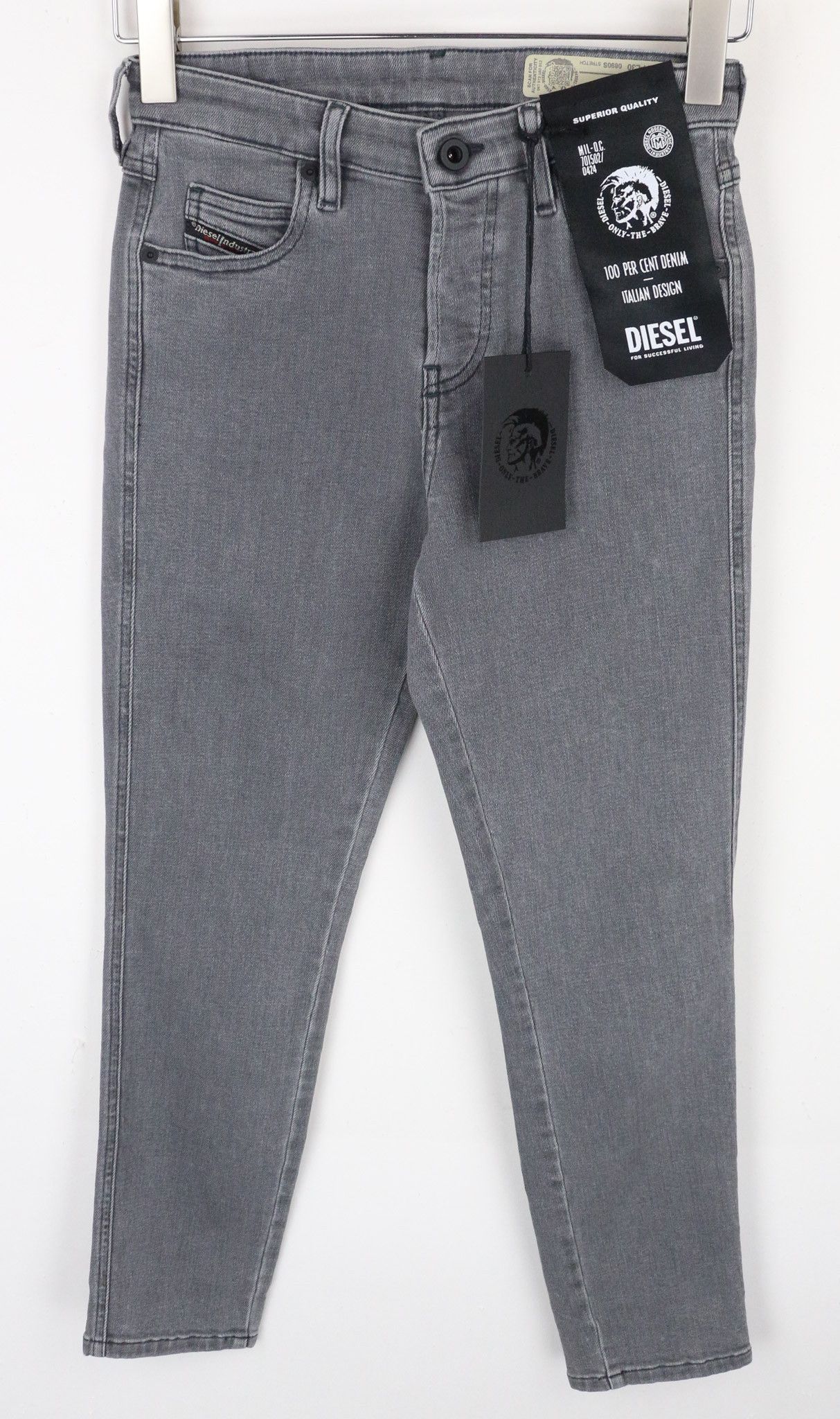 Diesel BABHILA 0890S W24/L30 Grey Stretch Buttoned Jeans 69900 Size 24" / US 00 / IT 34 - 1 Thumbnail