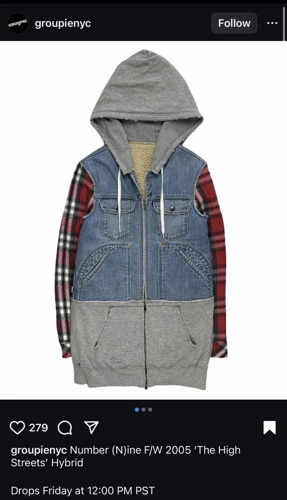 Number (N)ine Sample F/W 2005 ‘The High Streets’ Hybrid Jacket Size US L / EU 52-54 / 3 - 8 Thumbnail