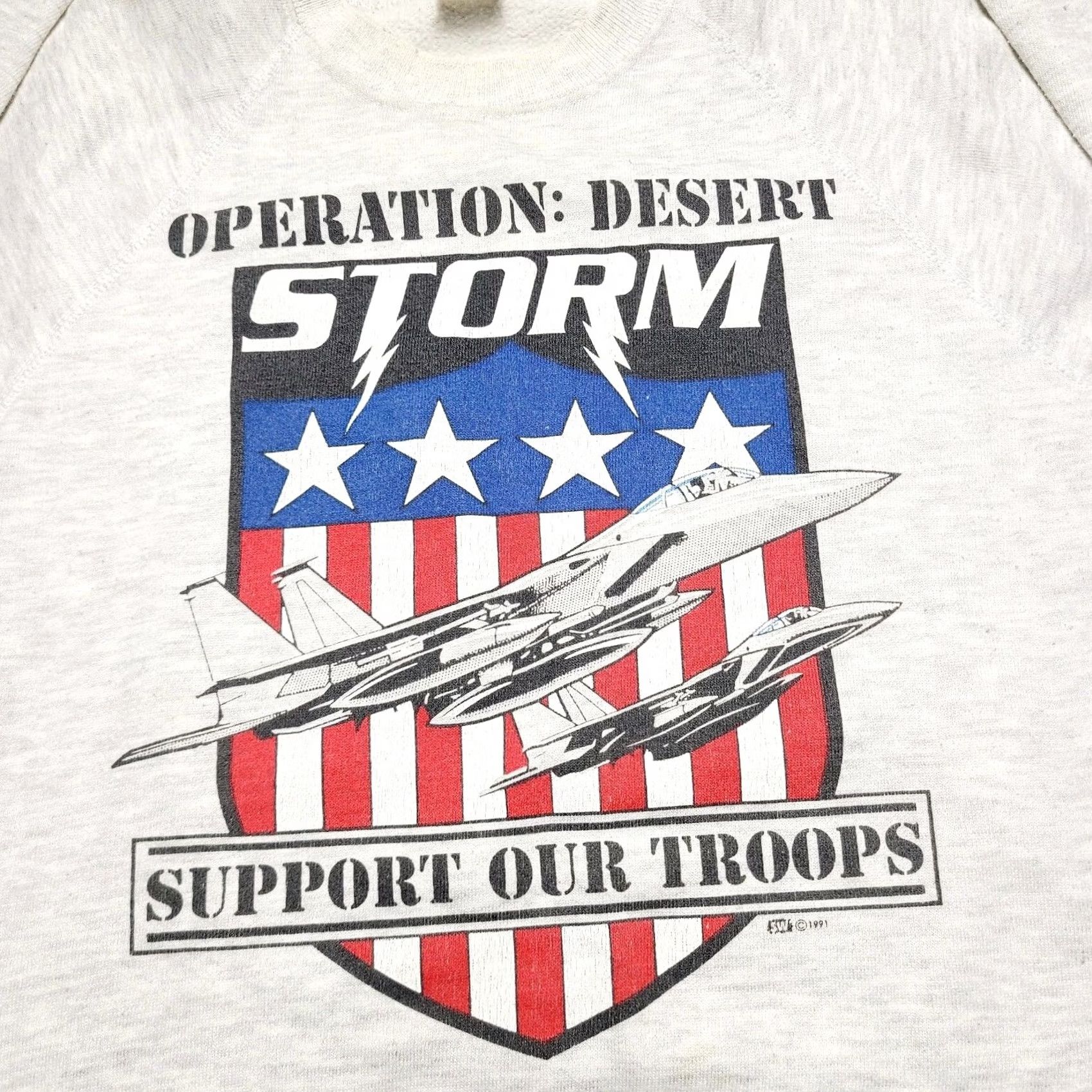 Lee VINTAGE Operation Desert Storm Support Troops Grey Sweatshirt 1991 Size Large Size US L / EU 52-54 / 3 - 3 Thumbnail