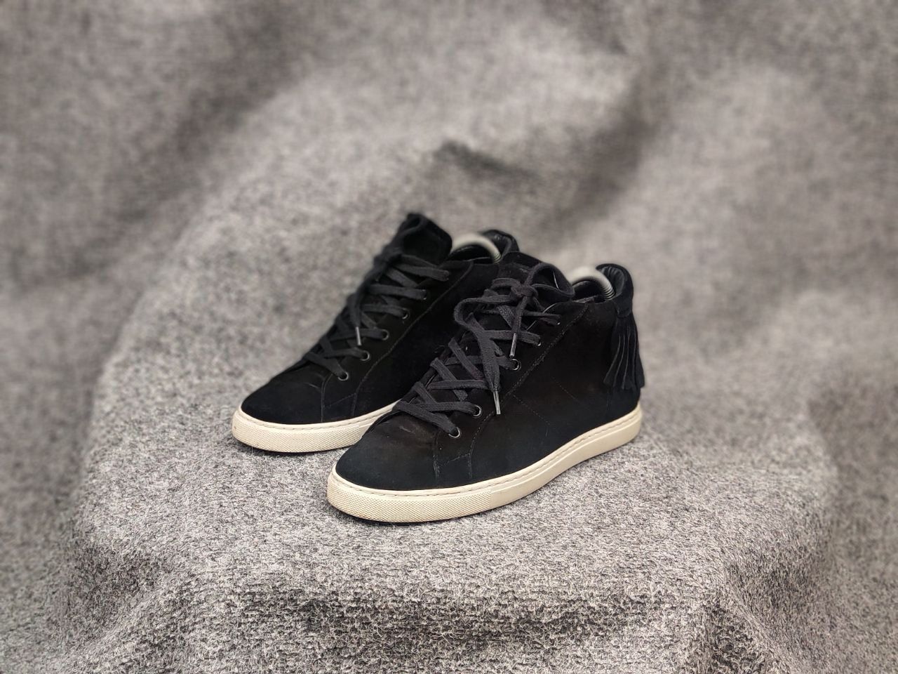 Iro IRO Design suede leather black Lace hi top sneakers Size US 7 / EU 40 - 9 Thumbnail