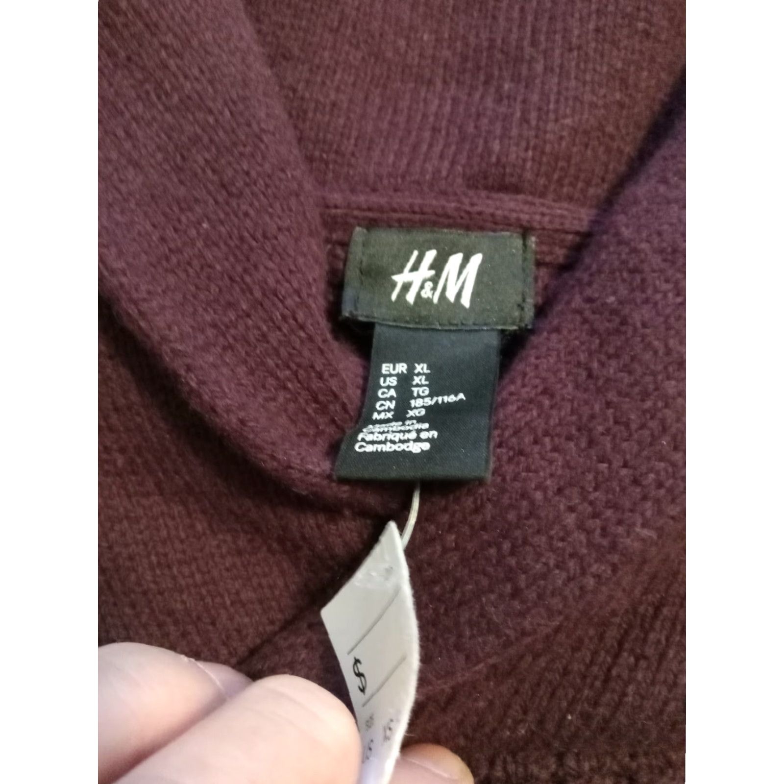 H&M H & M Sweater Pullover Turtleneck XL Red Burgundy Cotton/Poly/Wool 48" Chest Mens Size US XL / EU 56 / 4 - 3 Thumbnail