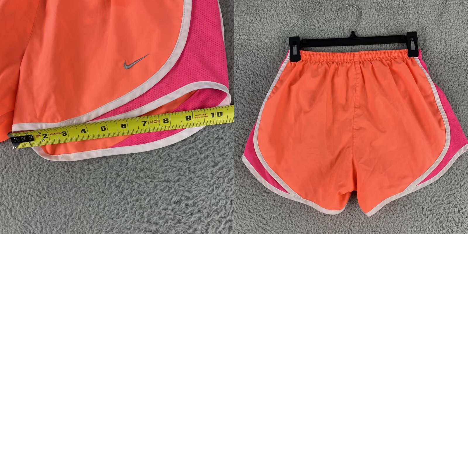 Nike Nike Women Gym Active Running Shorts S Coral Neon / 48-26 Athletic Size Small Women's Shorts Coral Neon Size 28" / US 6 / IT 42 - 8 Thumbnail