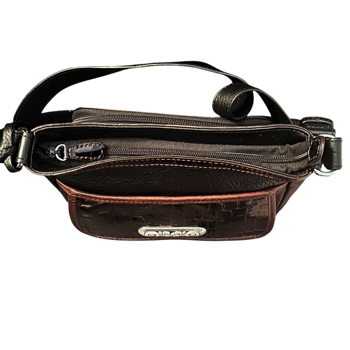 Brighton Brighton pebbled leather and crocodile crossbody bag Size ONE SIZE - 6 Thumbnail