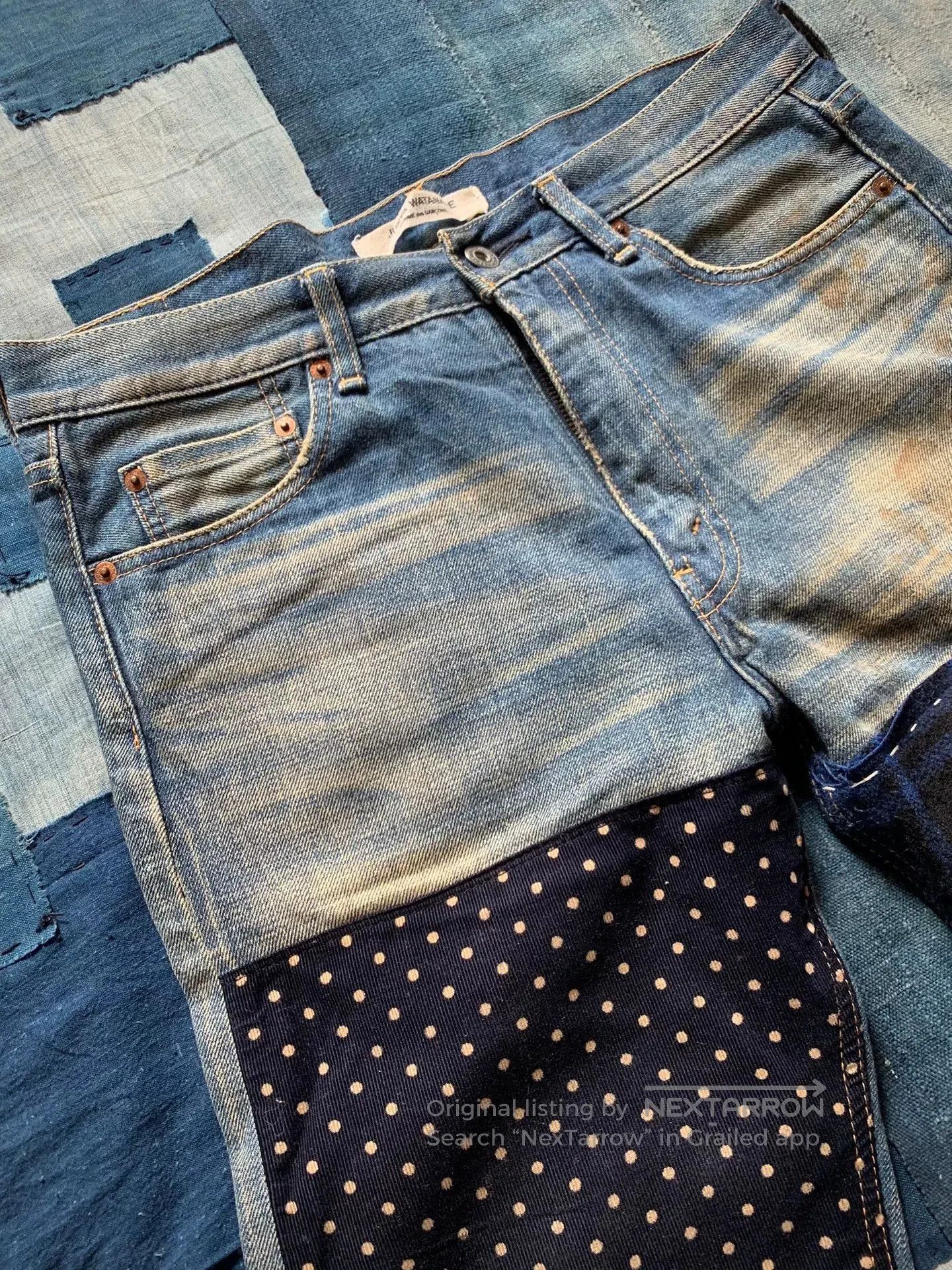 Junya Watanabe Junya Watanabe Patchwork Leather Denim Jeans. Size US 26 / EU 42 - 3 Thumbnail