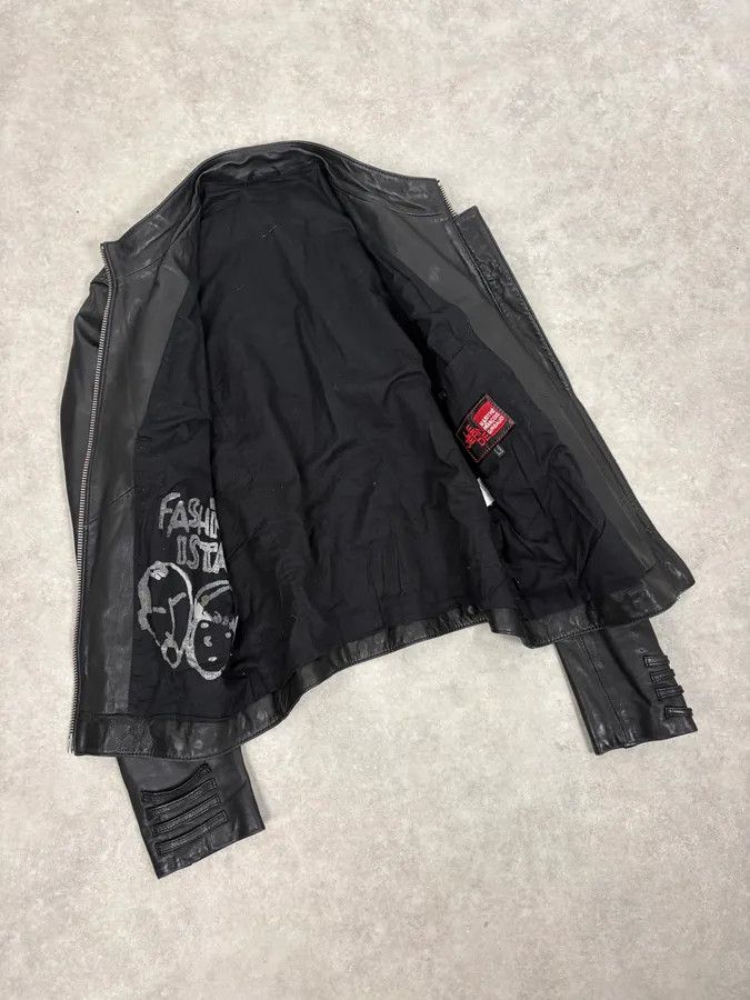 Marithe + Francois Girbaud 2000s Marithé + François Girbaud Black Studded Biker Leather Jacket Size US M / EU 48-50 / 2 - 7 Thumbnail