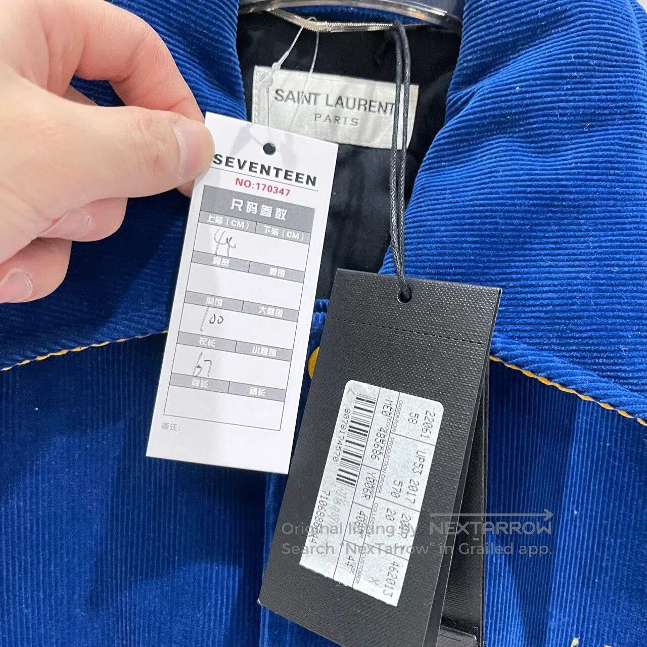 Saint Laurent Paris Saint Laurent Blue Corduroy Baseball Jacket. Size US S / EU 44-46 / 1 - 5 Thumbnail