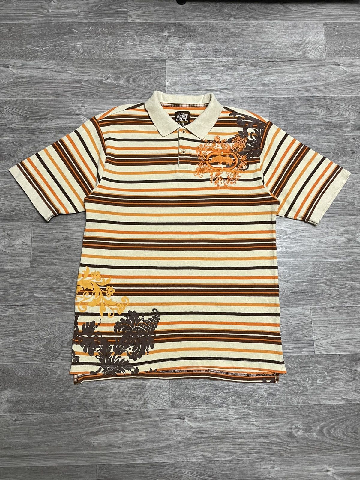 Ecko Unltd. Vintage Ecko Unltd Striped Retro Polo Shirt Hip Hop 90s Size US XL / EU 56 / 4 - 1 Thumbnail