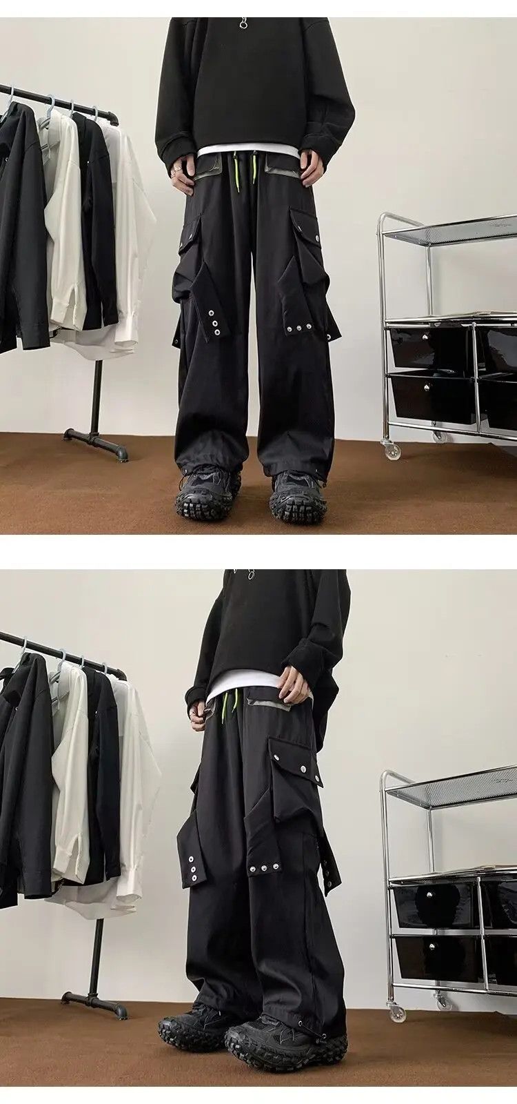 Japanese Brand × Vintage American Style Wide-leg Cargo Pants For Men Spring Autumn Size US 28 / EU 44 - 5 Thumbnail