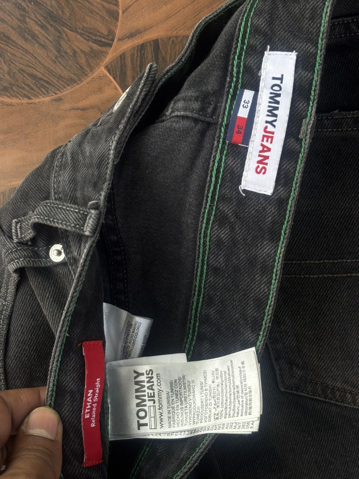 Tommy Jeans Tommy Jeans Ethan Straight SENSEI / Repaired Black Denim Size US 34 / EU 50 - 9 Thumbnail