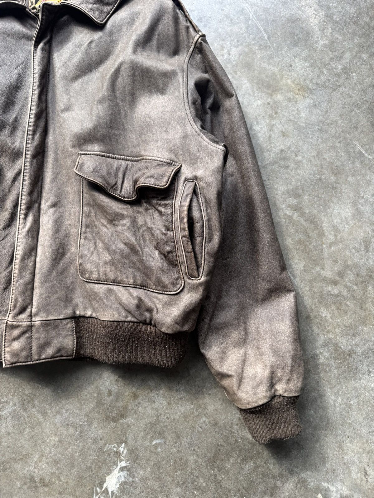 Orvis × Vintage Vintage 90’s/00’s Orvis Fly Fishing School Leather Jacket Size US L / EU 52-54 / 3 - 3 Thumbnail