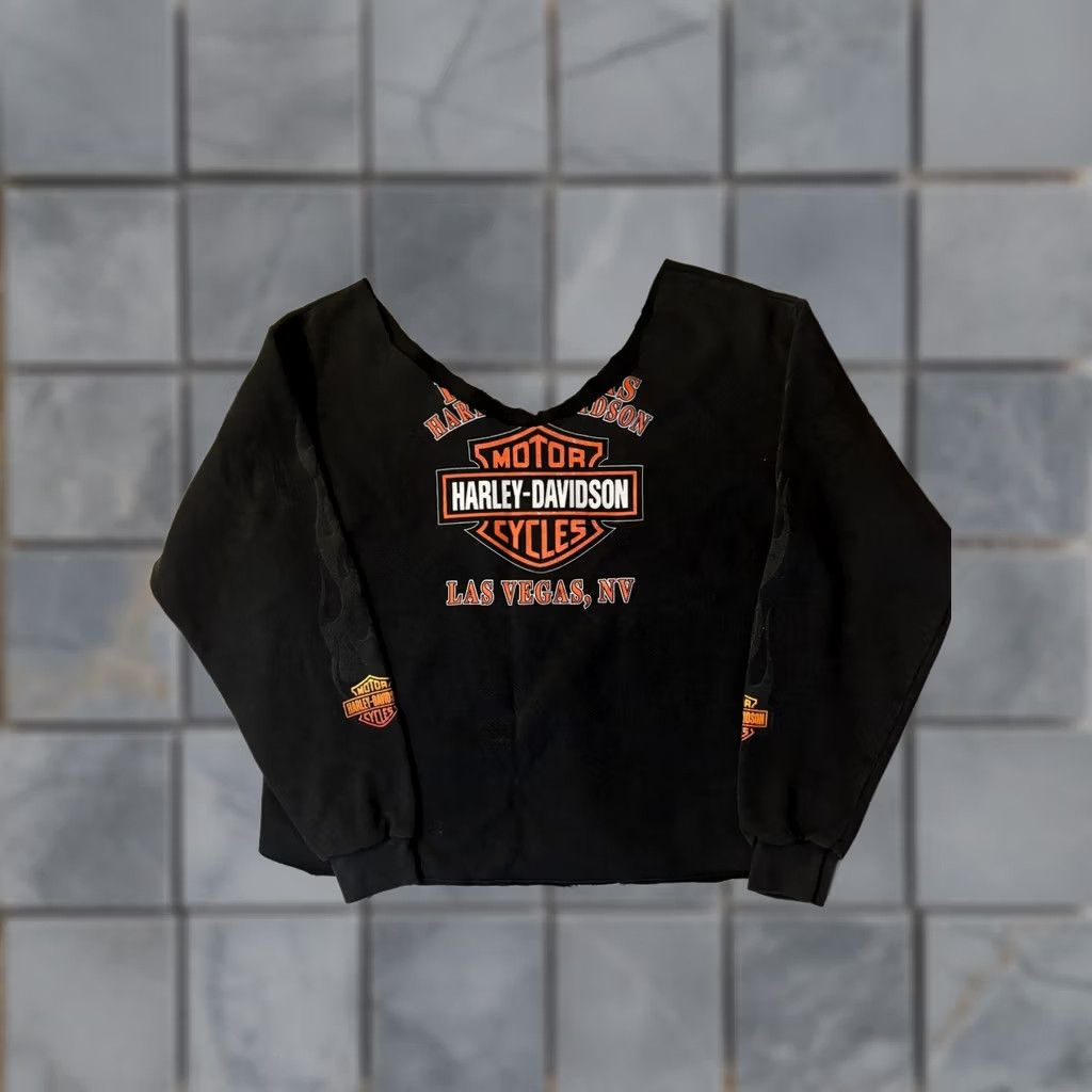 Harley Davidson Harley-Davidson Sweater Pullover Mens XL Black 90s Crew Neck Logo Knit Knitwear Vintage Style 1260 8/10 Size US XL / EU 56 / 4 - 1 Thumbnail
