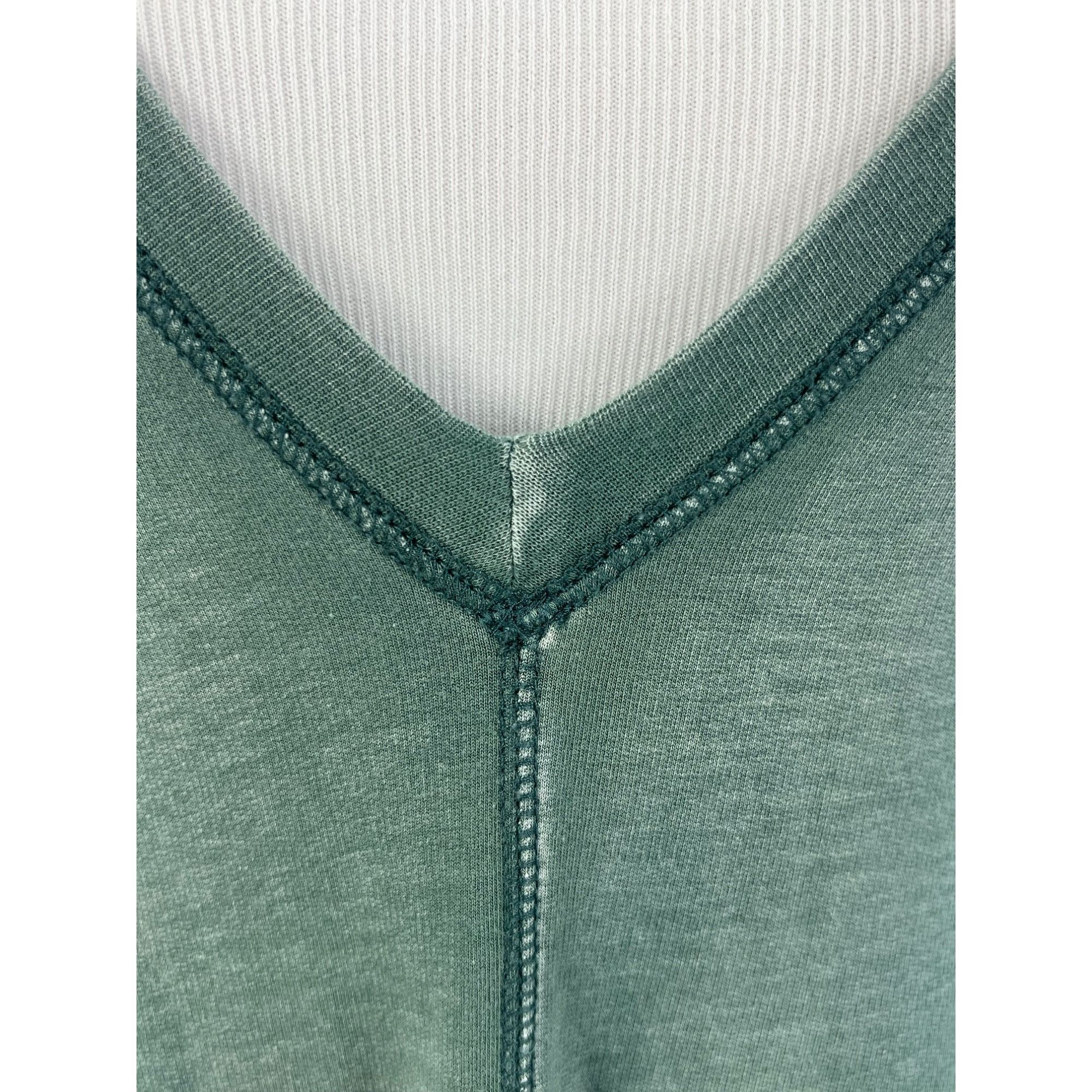Free People RARE Free People Distressed Green V-Neck Hooded Tunic S | Bo Size S / US 4 / IT 40 - 3 Thumbnail