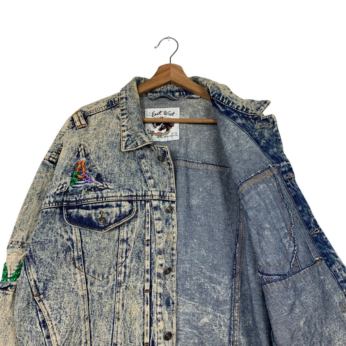 Japanese Brand EAST WEST by Panda Group Stone Wash Denim Jacket #2185-C97 Size US M / EU 48-50 / 2 - 10 Thumbnail