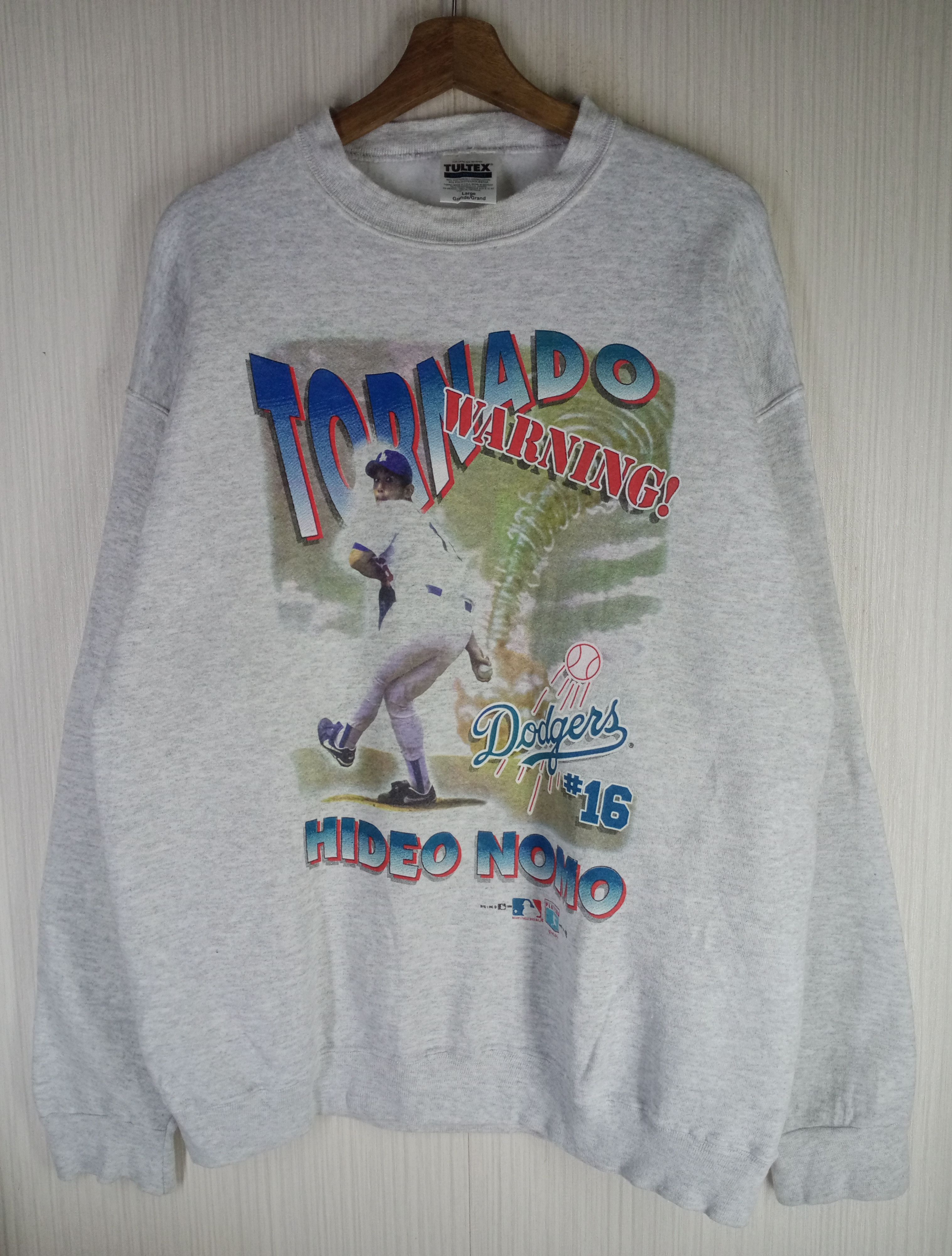 MLB Vintage 90s Tonardo Hideo Nomo Dodgers Sweatshirt Size US L / EU 52-54 / 3 - 1 Thumbnail