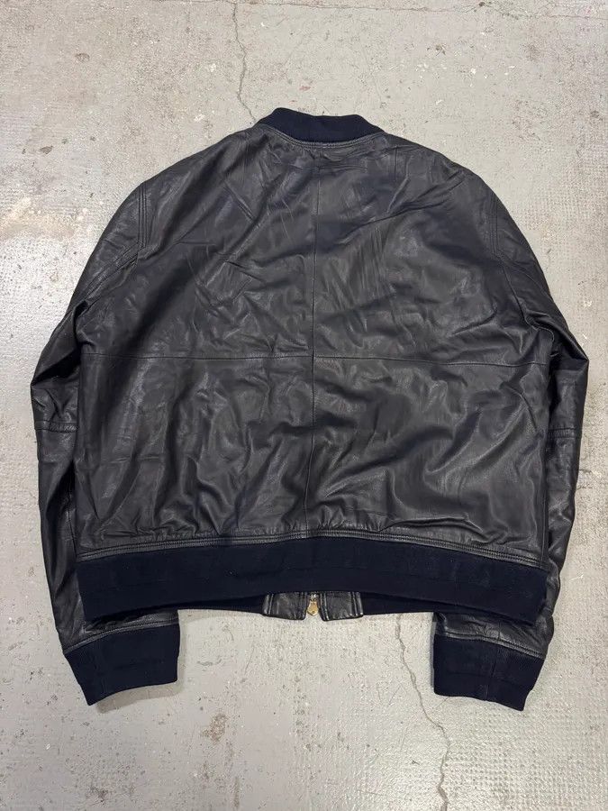Designer × Givenchy × Vintage SS2013 Givenchy Navy Lamb Leather Bomber Jacket Size US L / EU 52-54 / 3 - 3 Thumbnail