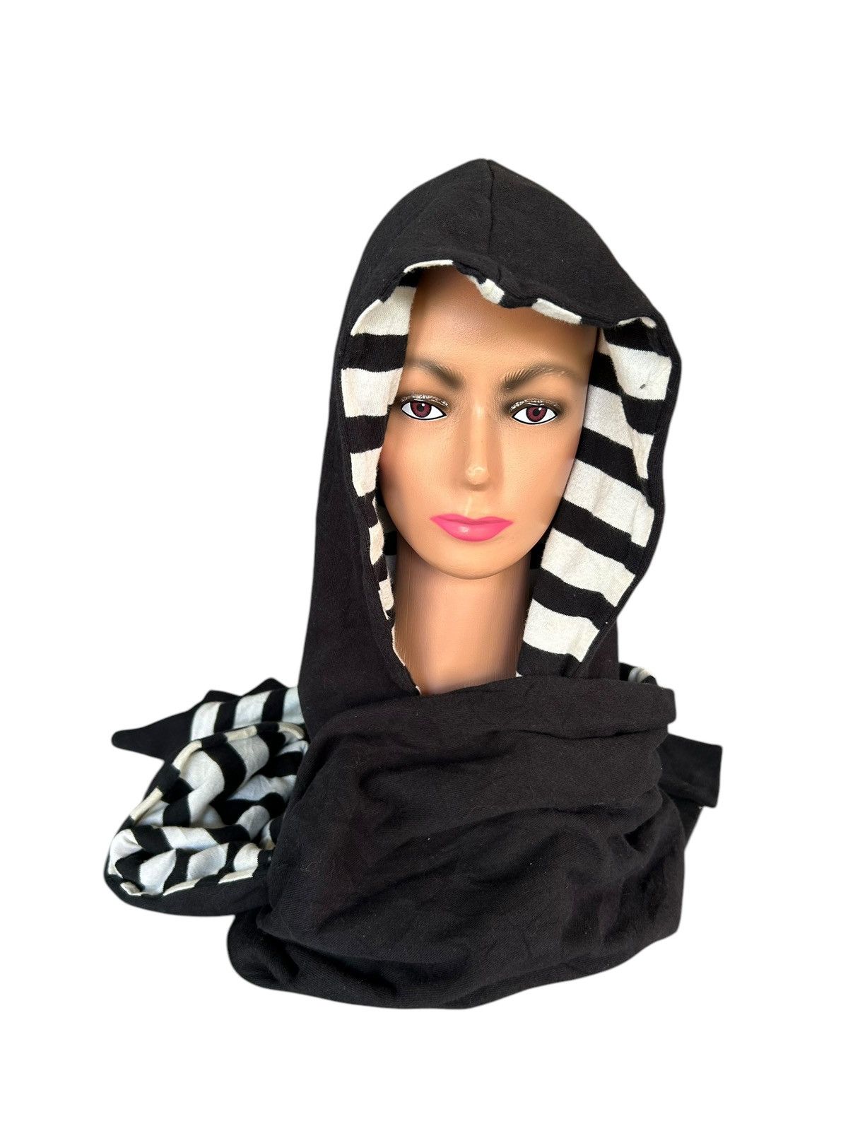 Japanese Brand × Kapital × Vintage Japanese Stripe Big Balaclava Scarf Hoodie Reversible Size ONE SIZE - 3 Thumbnail