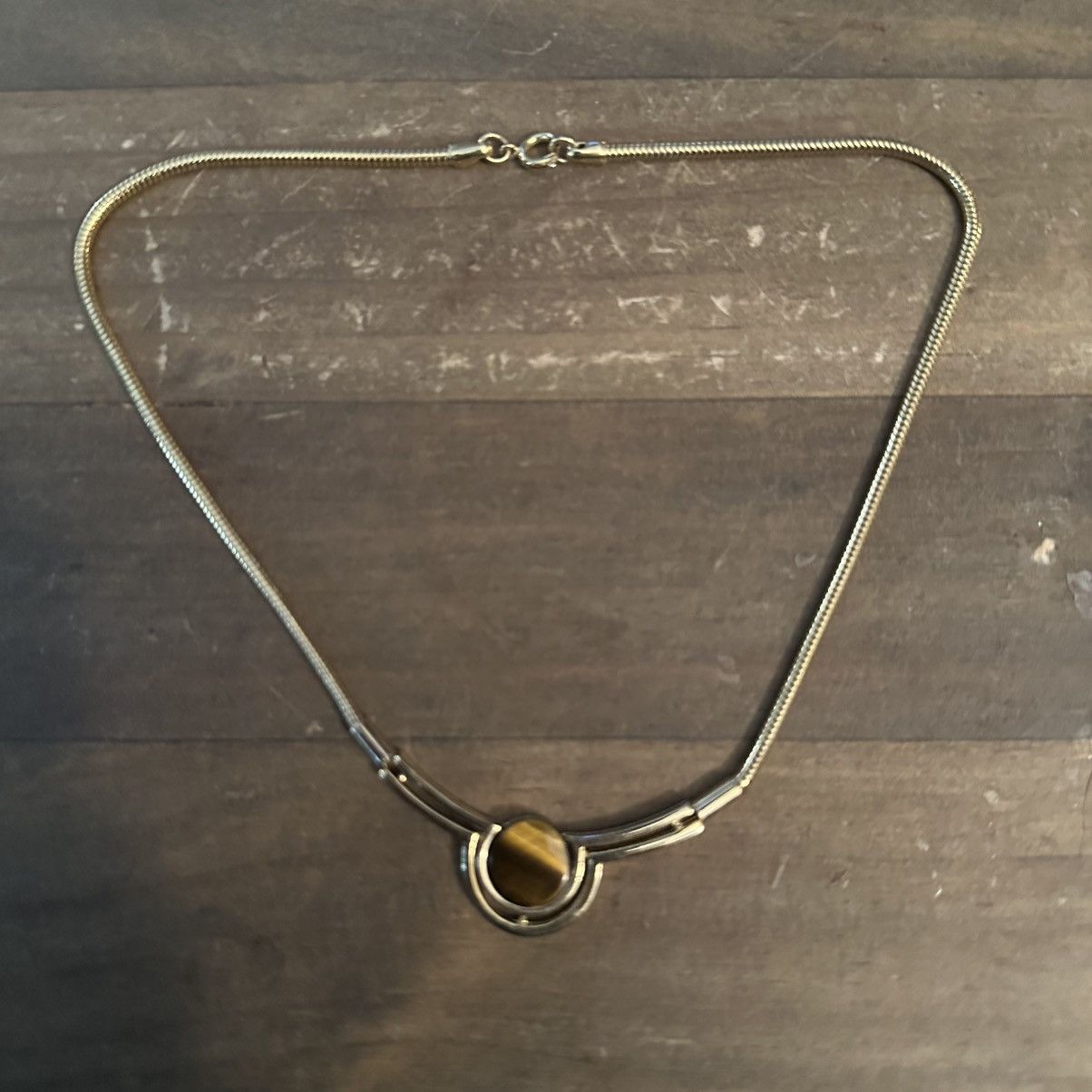 Vintage Vintage gold tone tigers eye necklace Size ONE SIZE - 2 Thumbnail