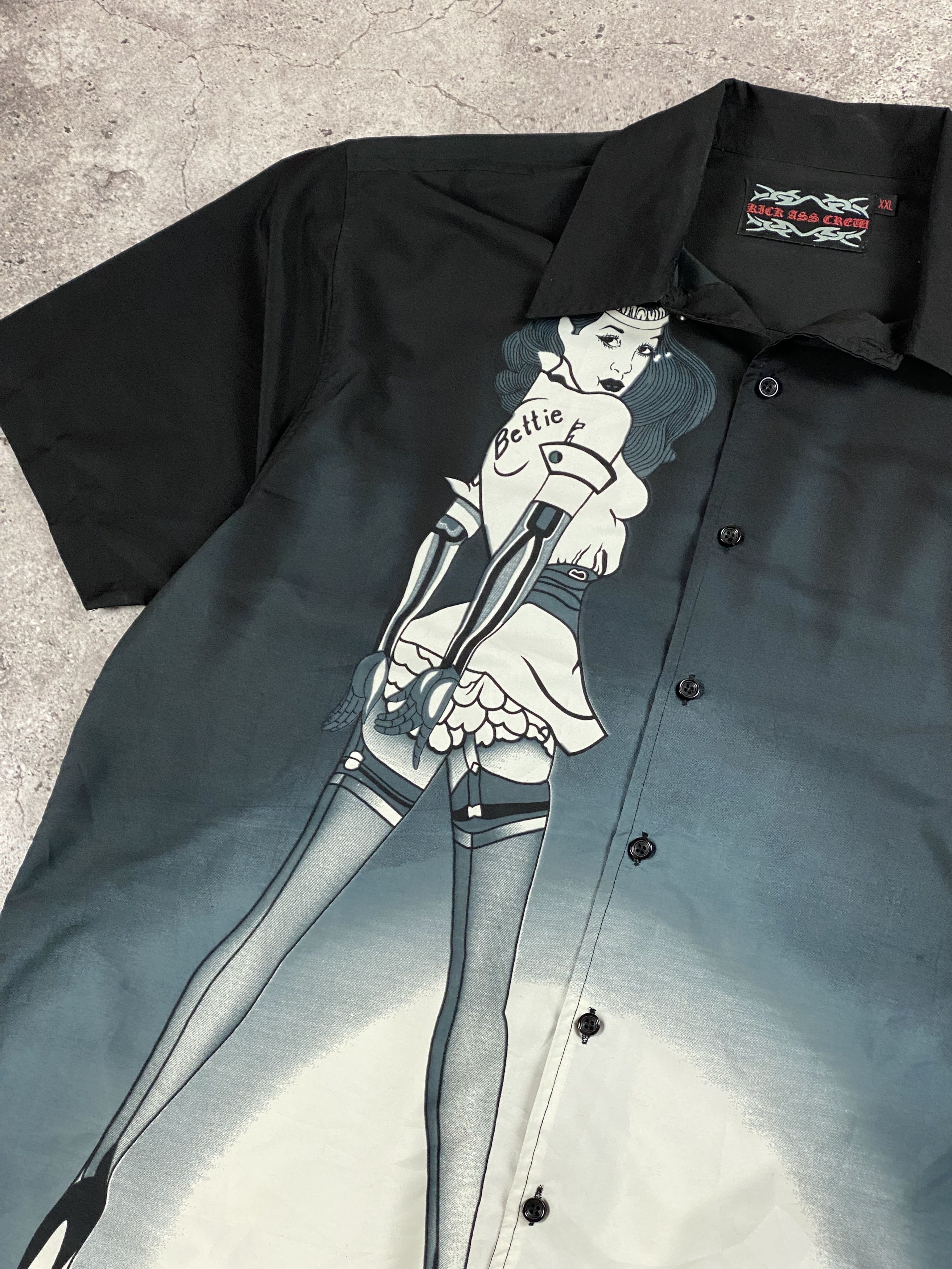 Ed Hardy Vintage Crazy Ed Hardy Style Sexy Girl Hawaii Shirt Size US XL / EU 56 / 4 - 3 Thumbnail