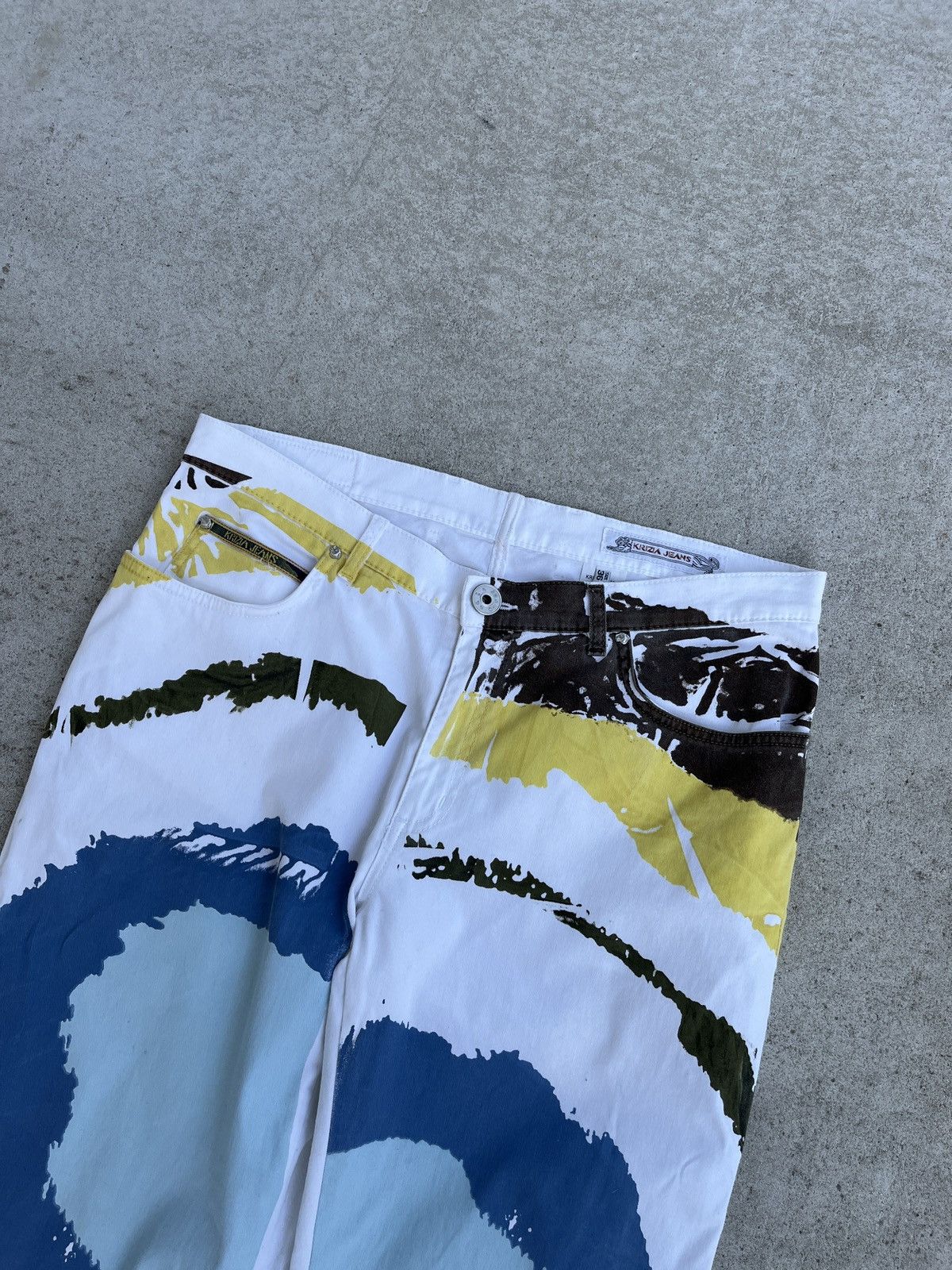 Japanese Brand Rare Krizia Handmade Painted Jeans Size US 36 / EU 52 - 2 Thumbnail