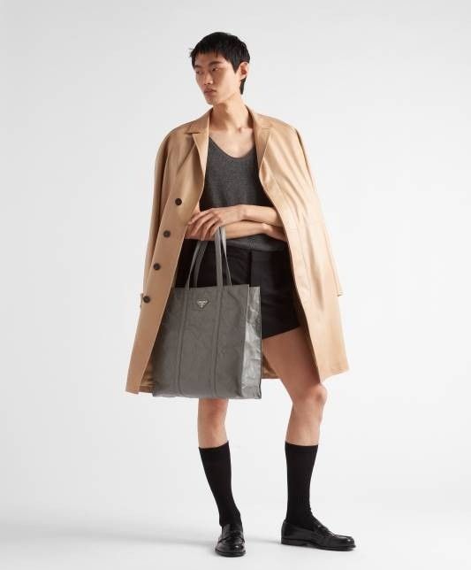 Prada o1bcso1str1025 Nappa Coat in Beige Size US L / EU 52-54 / 3 - 2 Thumbnail