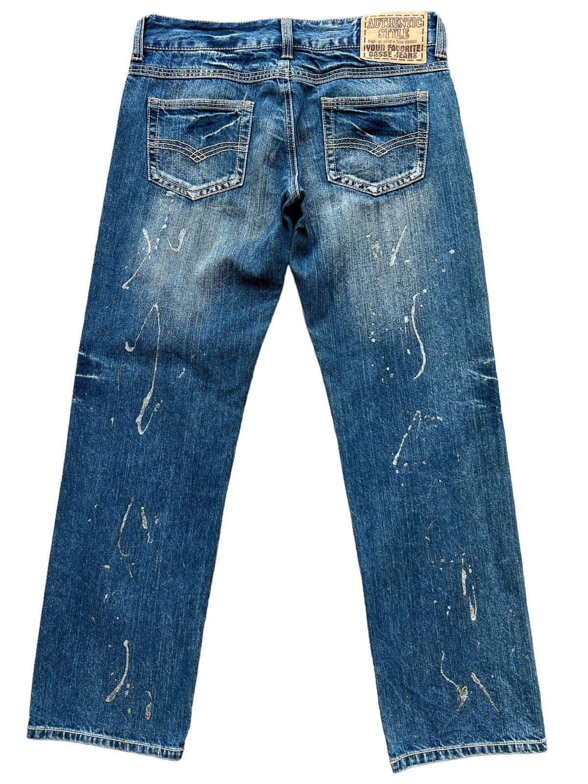 Japanese Brand Distressed Ripped Low Rise Denim Jeans 33x31