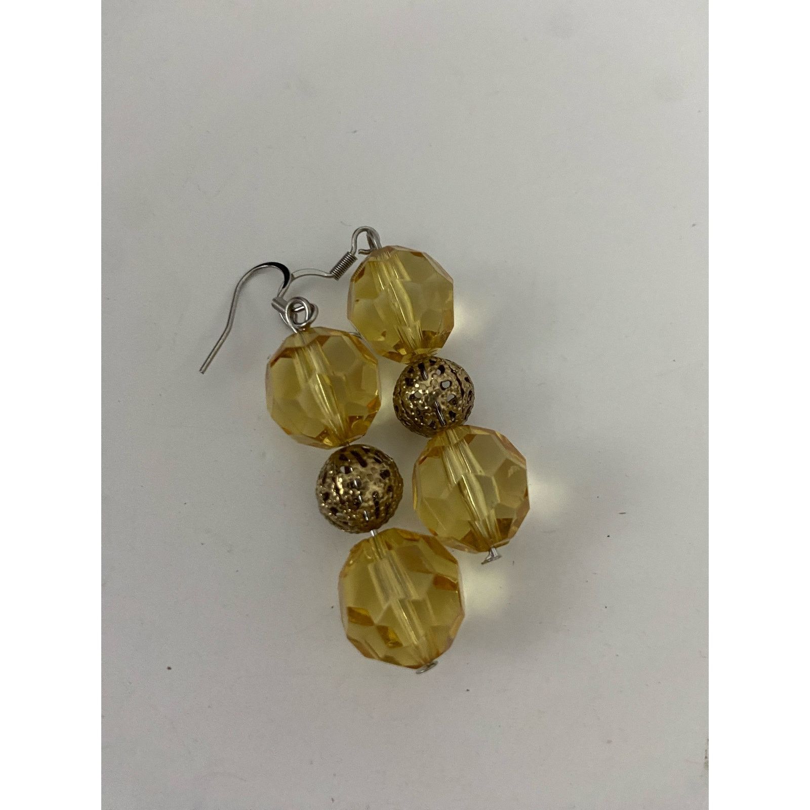 Handmade yellow bead earrings Size ONE SIZE - 4 Thumbnail