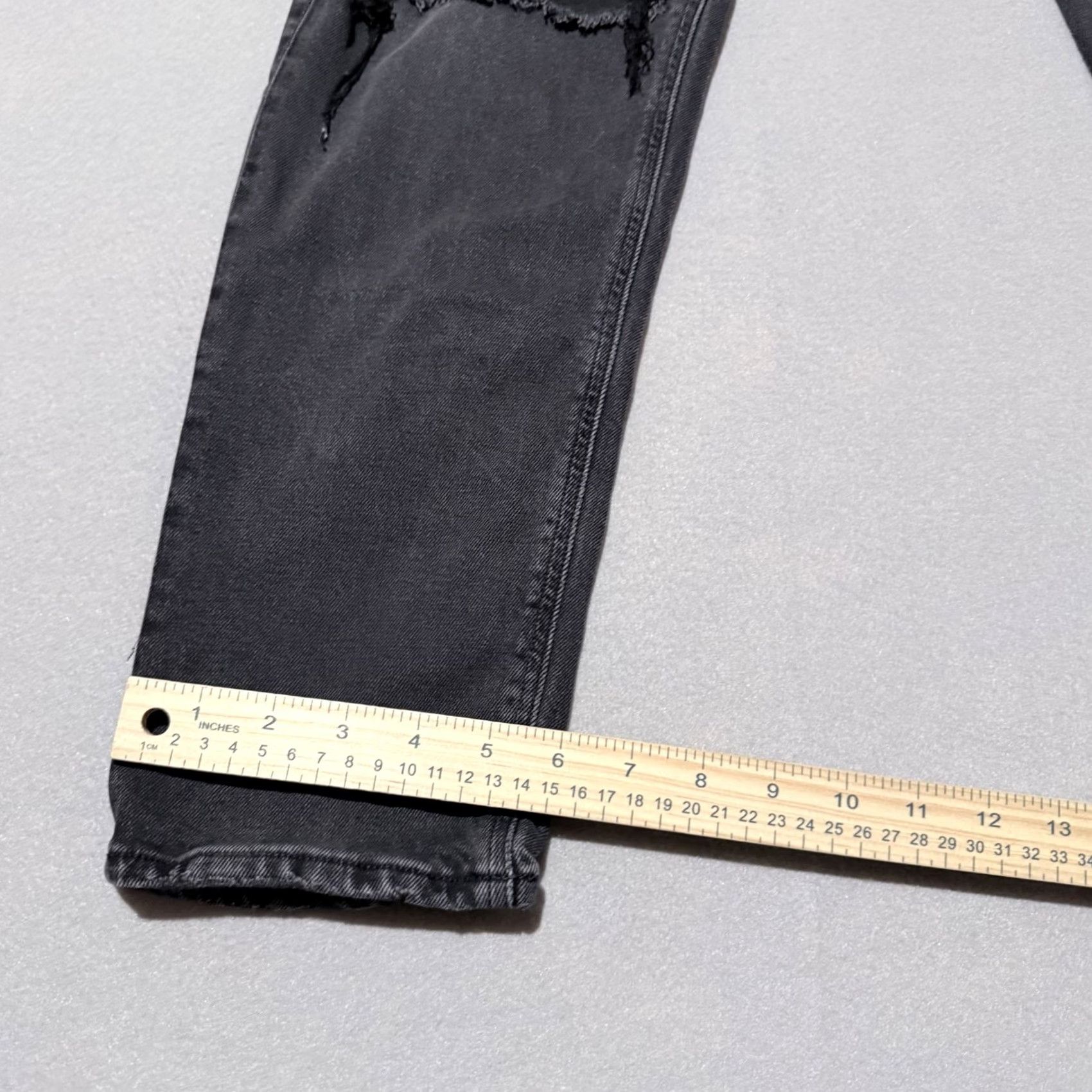 American Eagle Outfitters American Eagle Skinny Jeans Women Gray Denim Distress Stretch - 8 Long Size 30" / US 8 / IT 44 - 5 Thumbnail