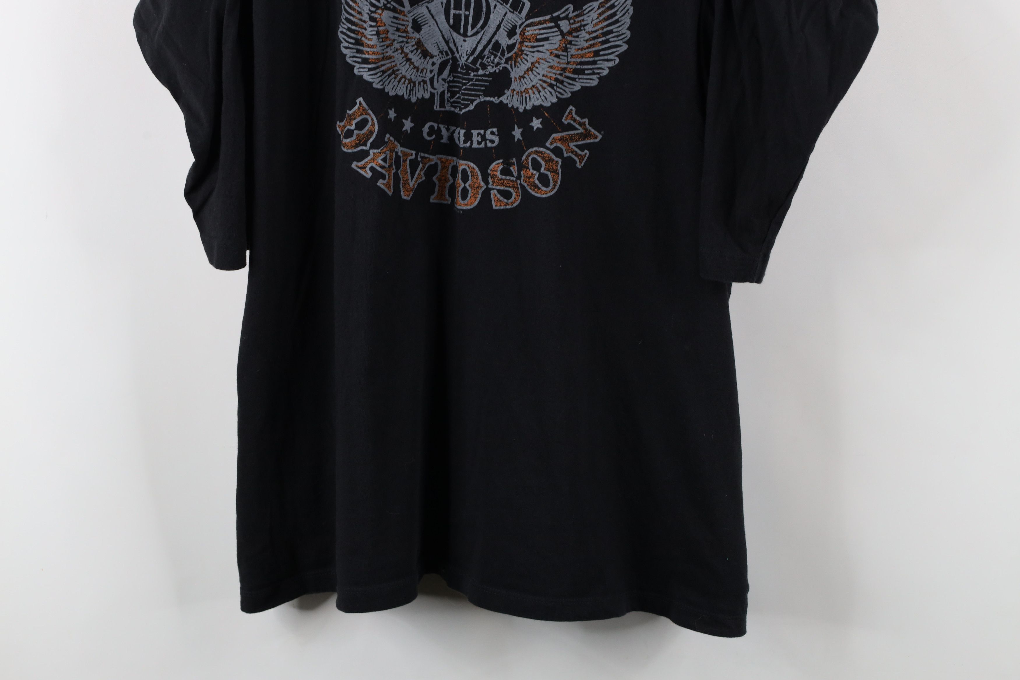 Harley Davidson × Vintage Y2K Harley Davidson Spell Out Tie Sleeve Tunic T-Shirt Black Size 3XL / US 20-22 - 3 Thumbnail