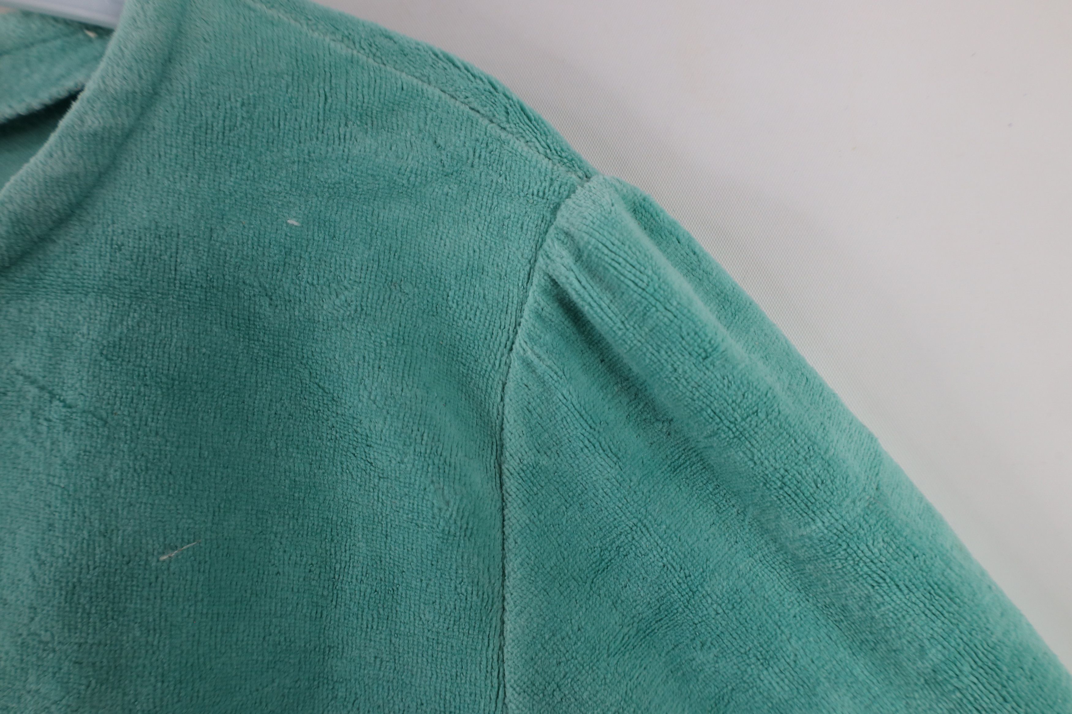 Vintage Vintage 70s Streetwear Blank Velour Sweater Teal USA Size L / US 10 / IT 46 - 6 Thumbnail