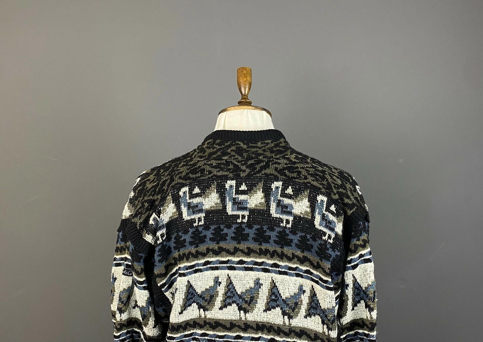 Carlo Colucci Carlo Colucci Animal Geometric Wool Cardigan Sweater Size 50 Size US L / EU 52-54 / 3 - 7 Thumbnail