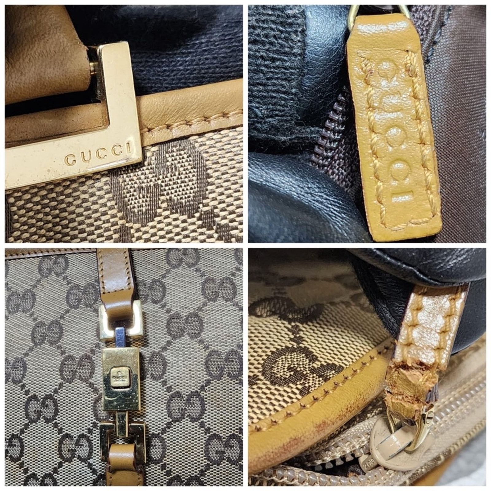 Gucci Au Gucci Vintage Piston Lock Jackie Shoulder Bag Brown/Beige Size ONE SIZE - 5 Thumbnail