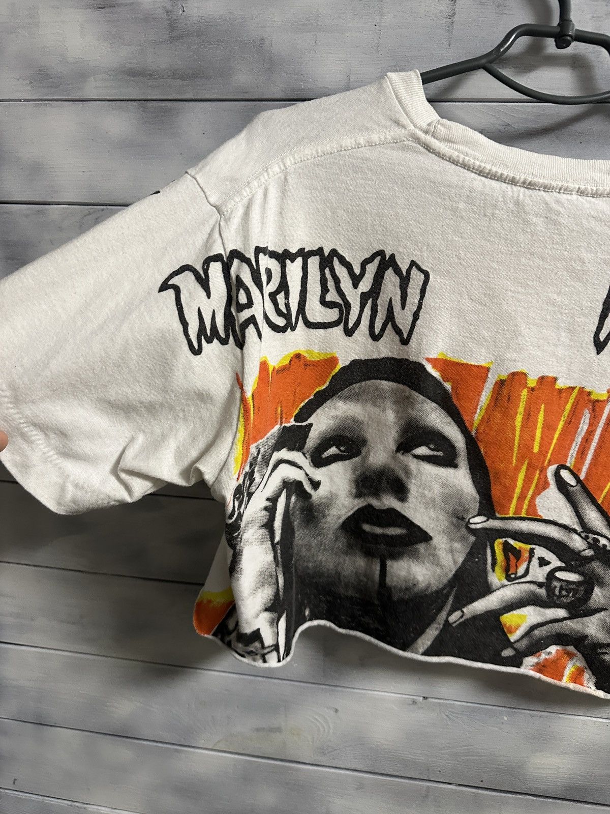 Band Tees Very Rare Vintage Crop Top Marilyn Manson 90’s Crop Too Size ONE SIZE - 8 Thumbnail