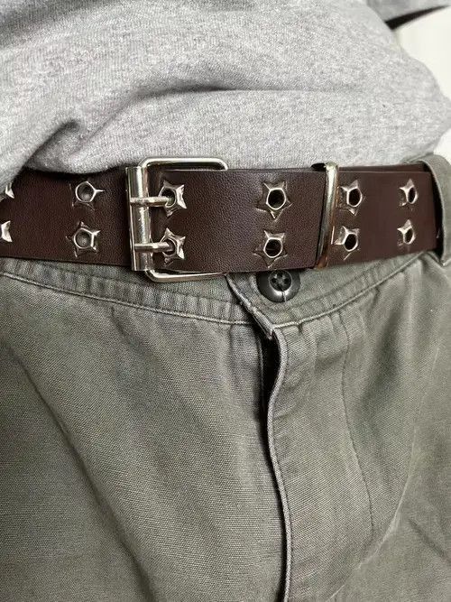Japanese Brand Star Rivet Belt (coffee brown) Size ONE SIZE - 1 Thumbnail
