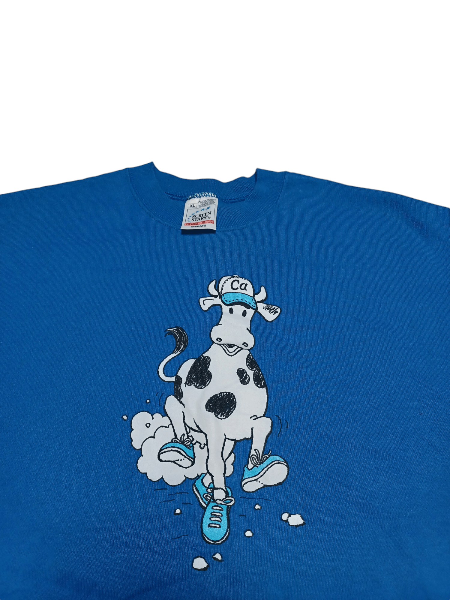 Fruit Of The Loom CRAZY COW VINTAGE 90S SCREEN STARS SWEATSHIRT Size US XL / EU 56 / 4 - 2 Thumbnail