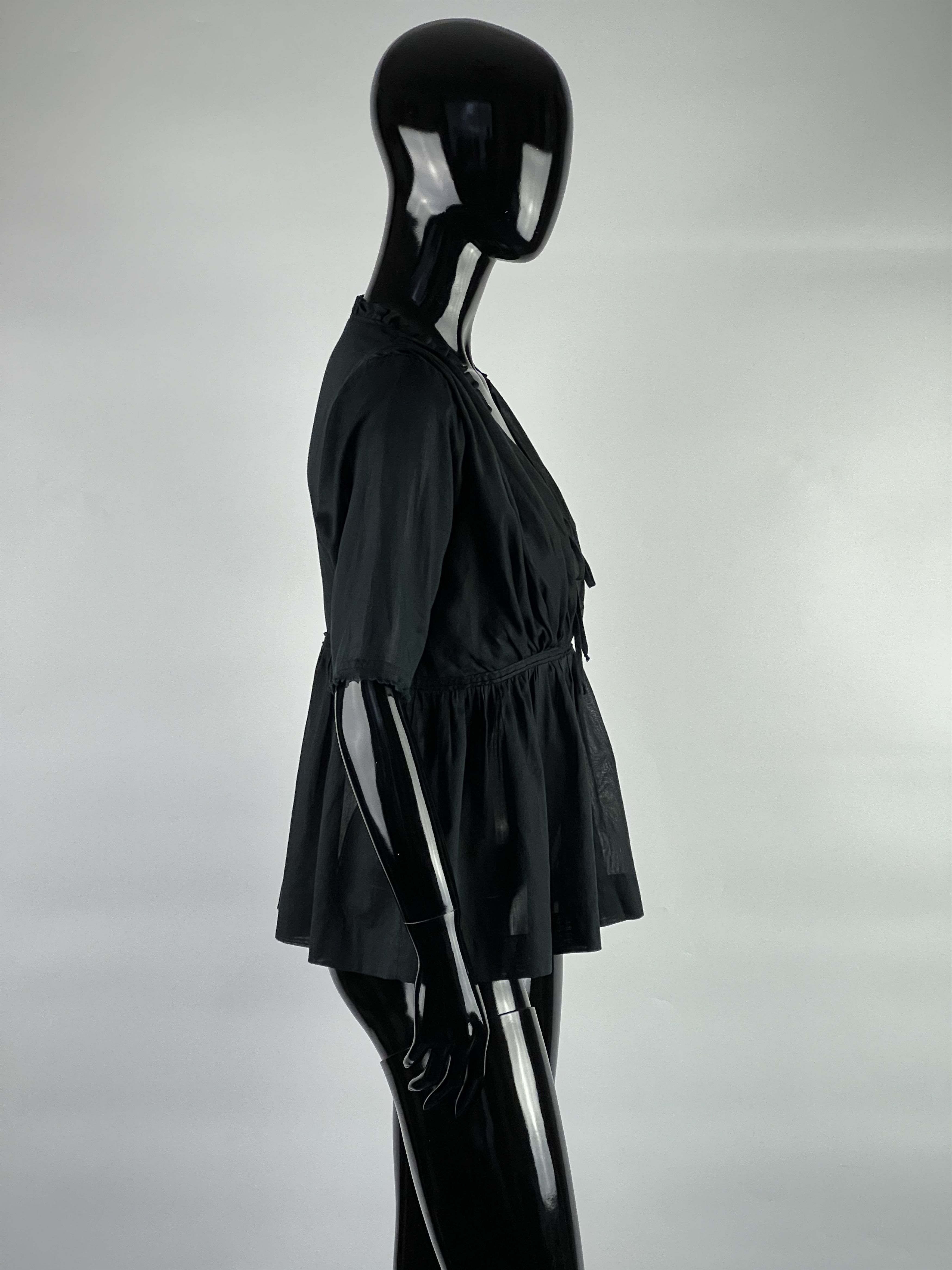 Jil Sander Jil Sander Women's Black Cotton Blouse Top Size XS/S Size S / US 4 / IT 40 - 2 Thumbnail